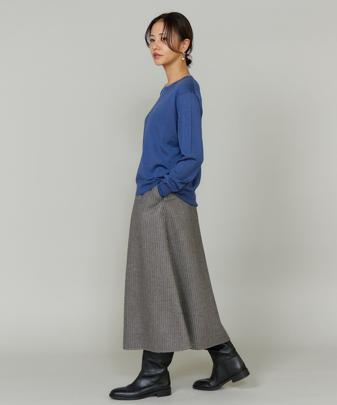 INED「《大きいサイズ》クルーネックプルオーバー」|ニット・セーター|