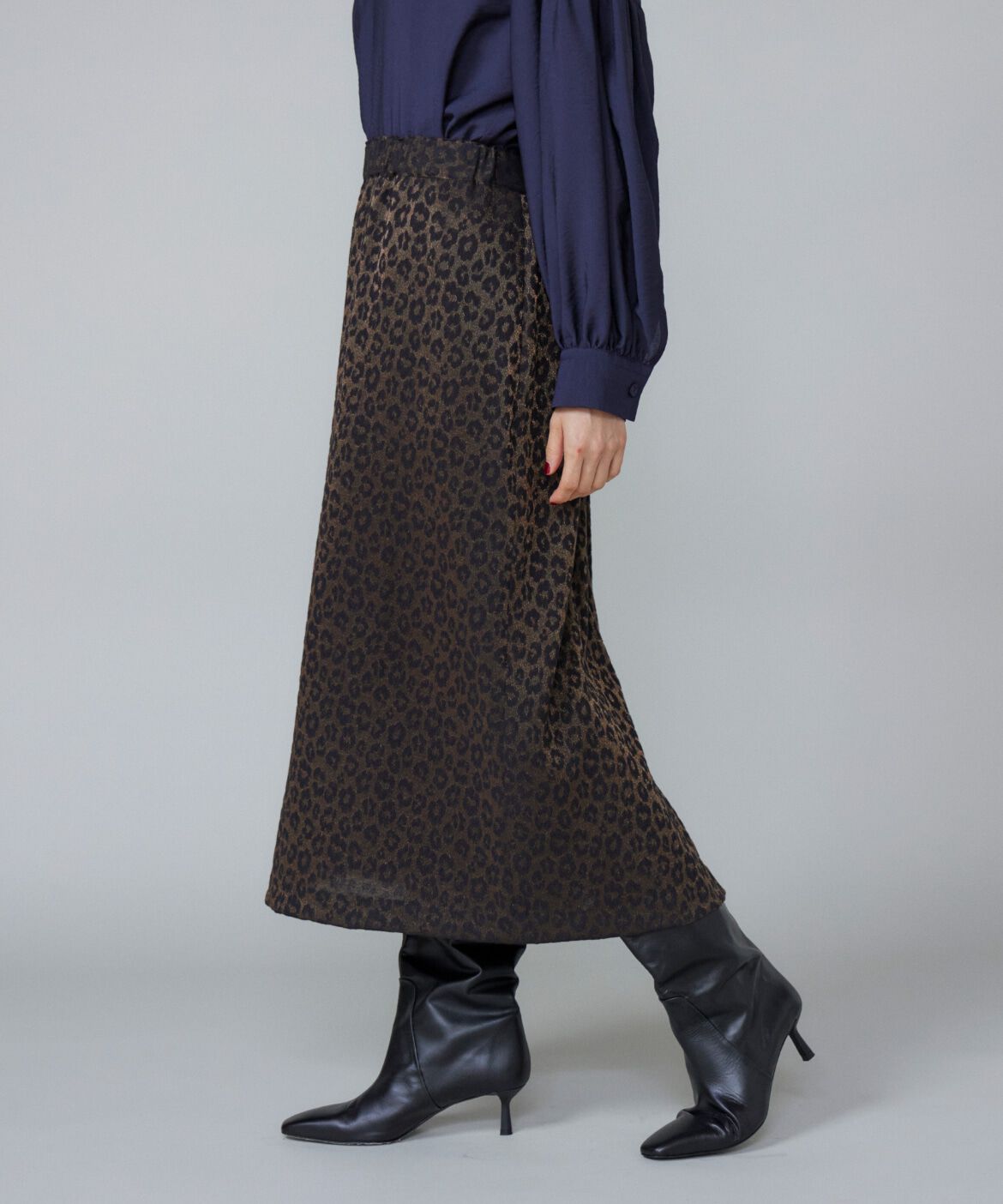 Le Souk「《大きいサイズ》ジャカードAラインスカート」|タイト|