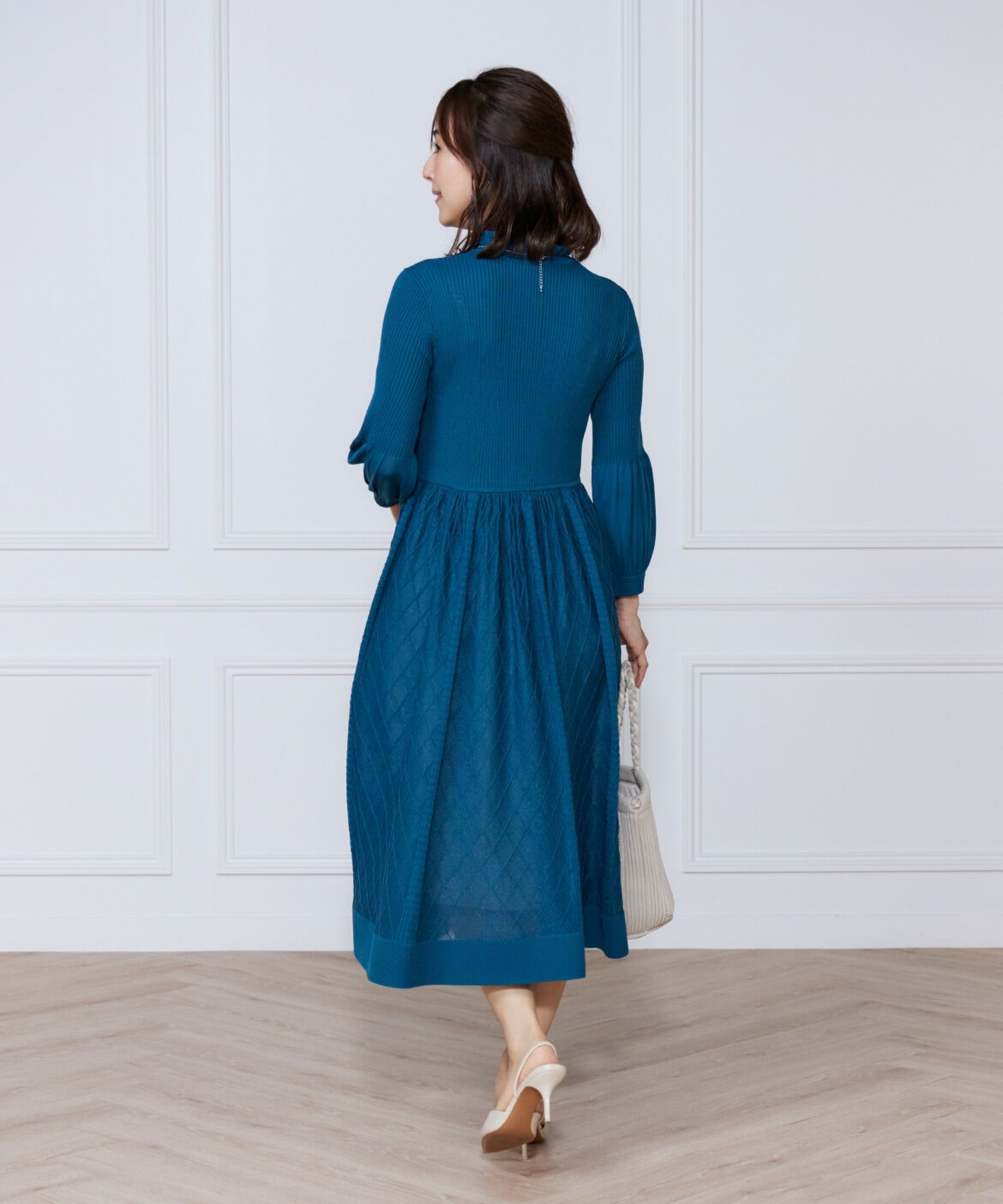 ef-de Black「シアーアーガイル長袖ワンピース」|ワンピース|