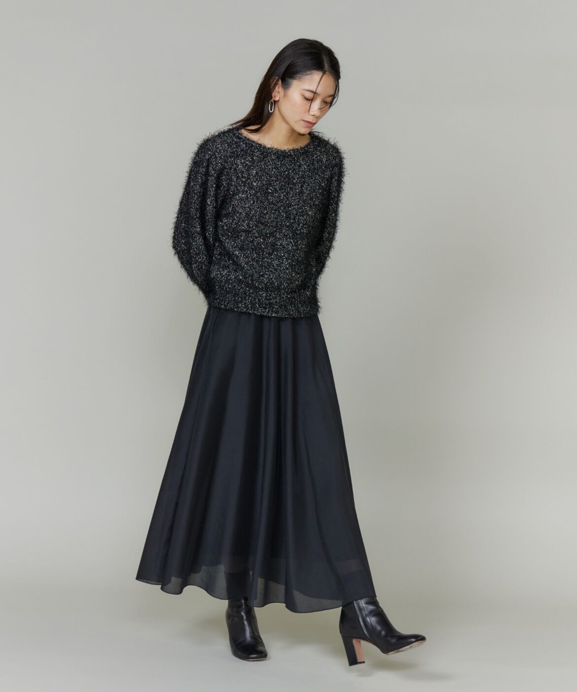 INED「《大きいサイズ》シェルプリーツフレアスカート」|スカート|