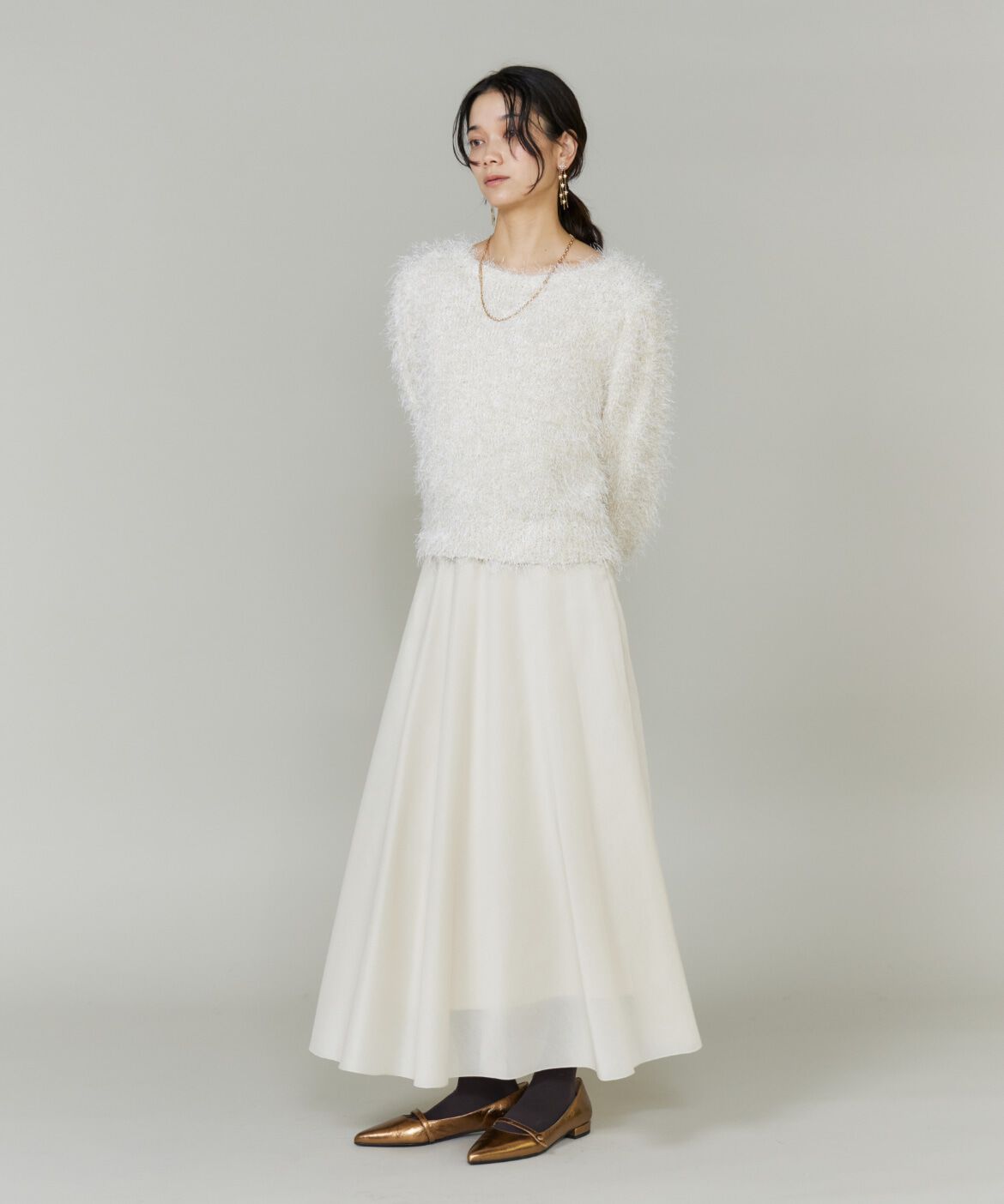 INED「《大きいサイズ》シェルプリーツフレアスカート」|スカート|