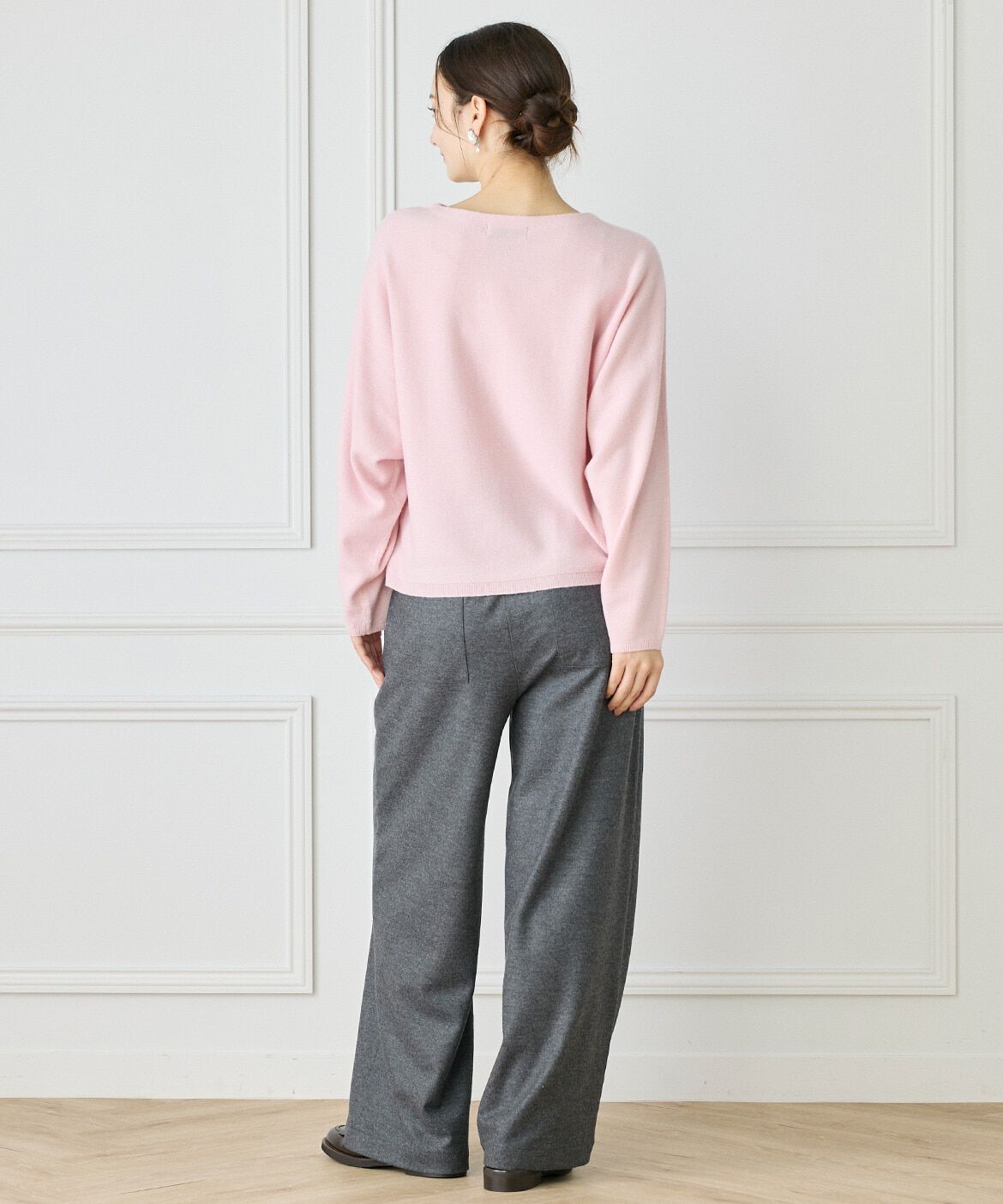 INED「《大きいサイズ》カシミヤ混ドルマンスリーブニット《WEB限定カラー》」|ニット・セーター|