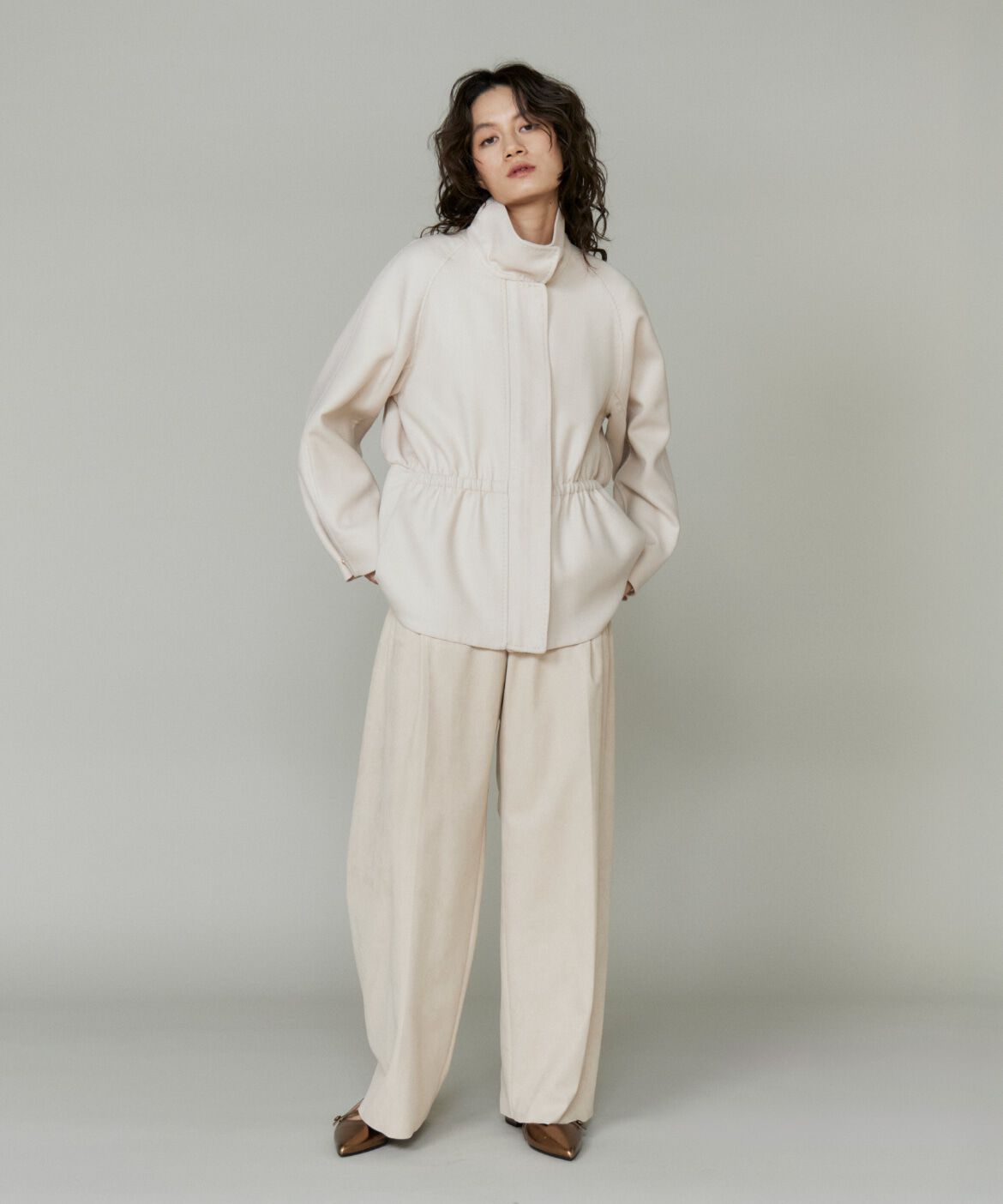 la veille by SUPERIOR CLOSET「《大きいサイズ》フェイクスエードタックワイドパンツ」|その他|