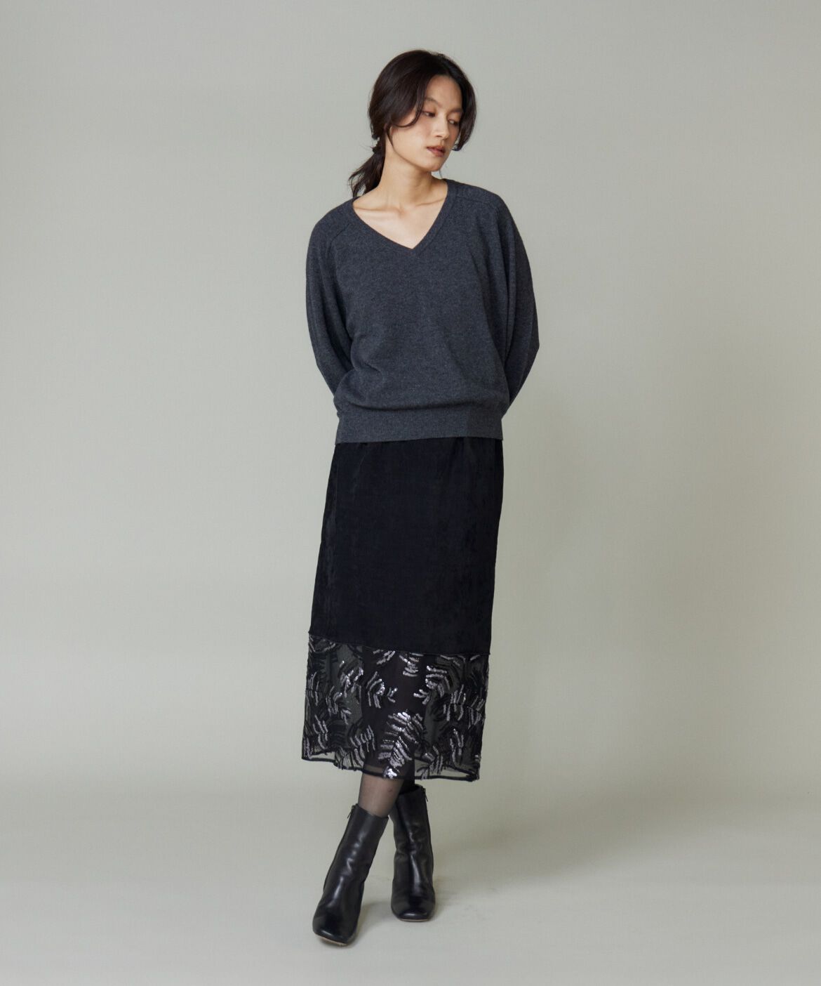 la veille by SUPERIOR CLOSET「《大きいサイズ》Vネックプルオーバー」|ニット・セーター|