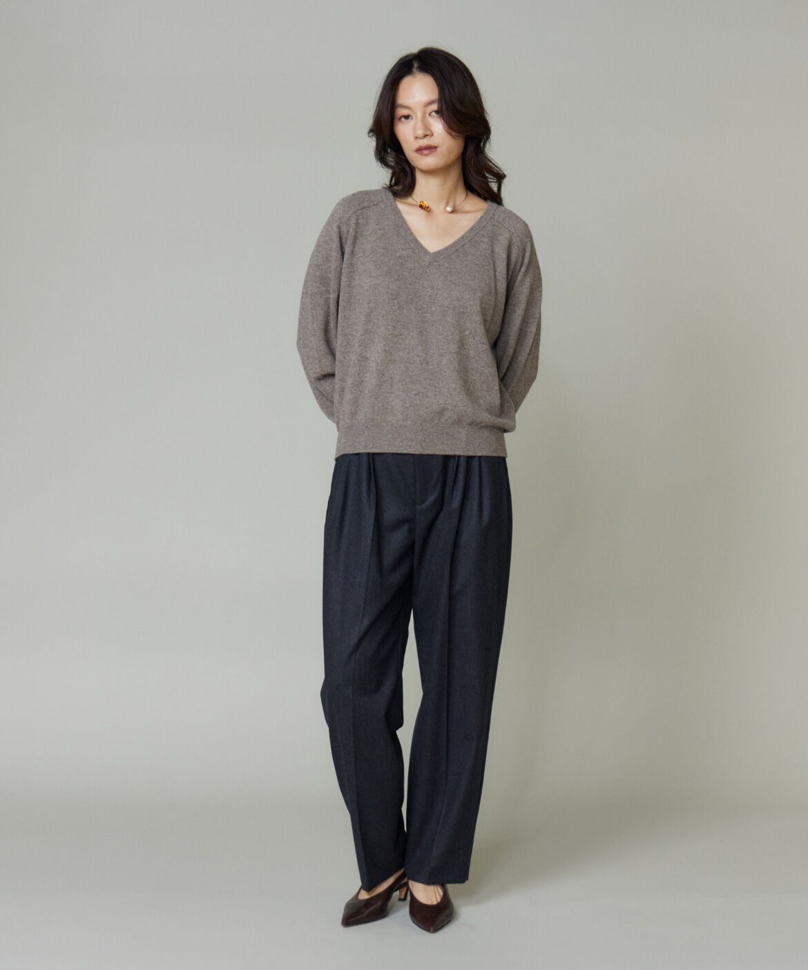 la veille by SUPERIOR CLOSET「《大きいサイズ》Vネックプルオーバー」|ニット・セーター|