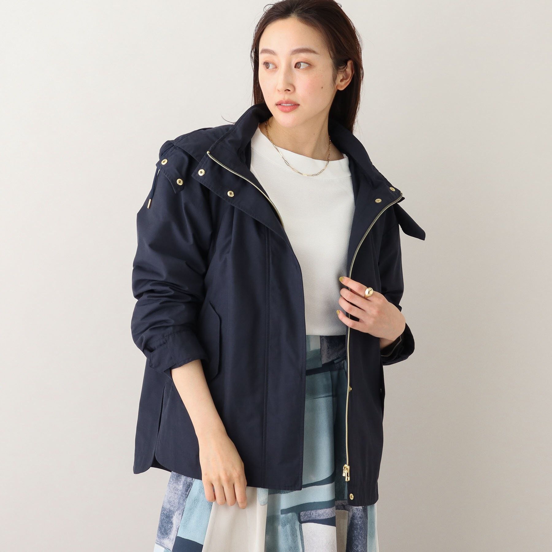 UNTITLED「【洗える／撥水／総裏】2WAY マウンテンパーカ」|ブルゾン・スタジャン|ネイビー(093)