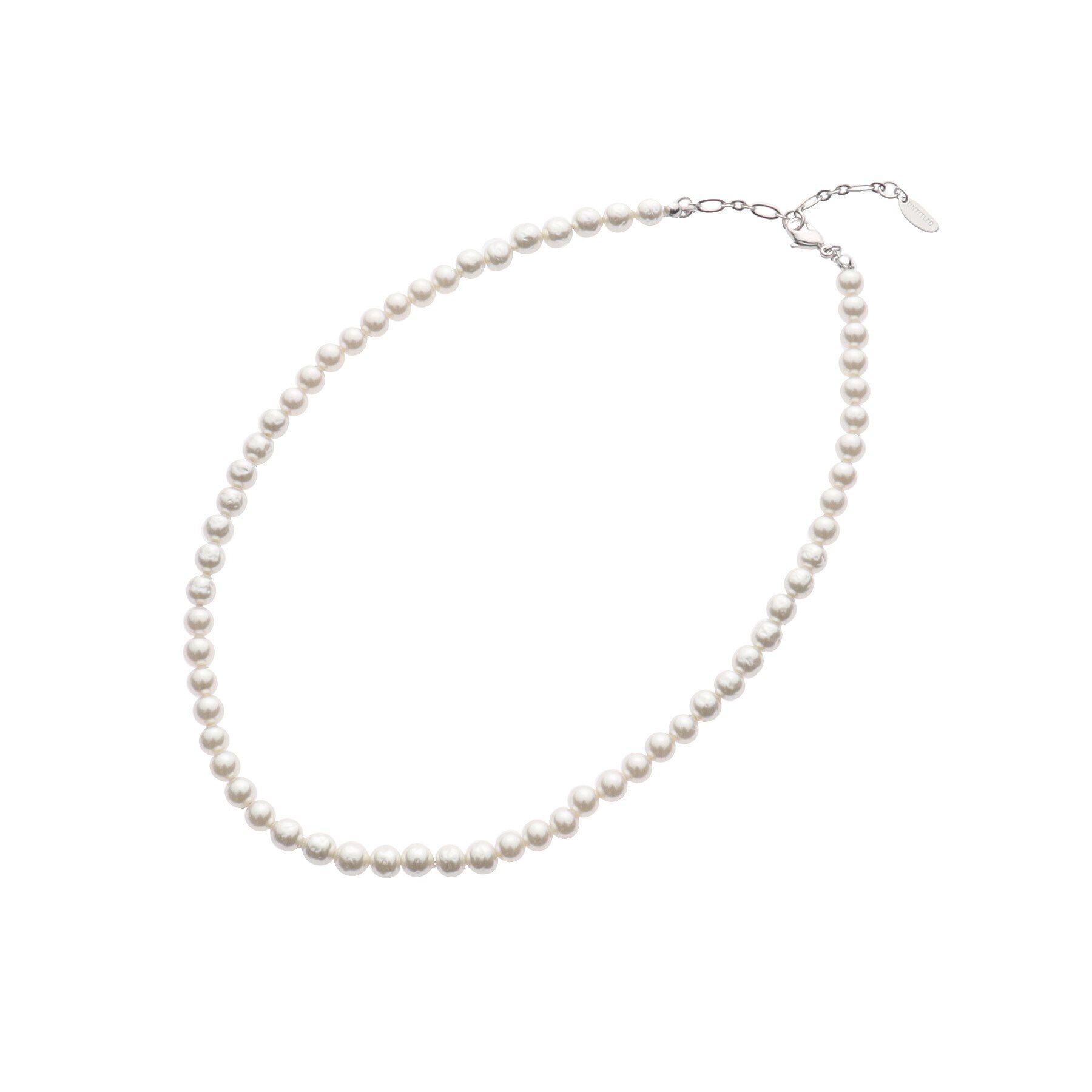 UNTITLED「バロックガラスパールショートネックレス」|ネックレス|シルバー(006)