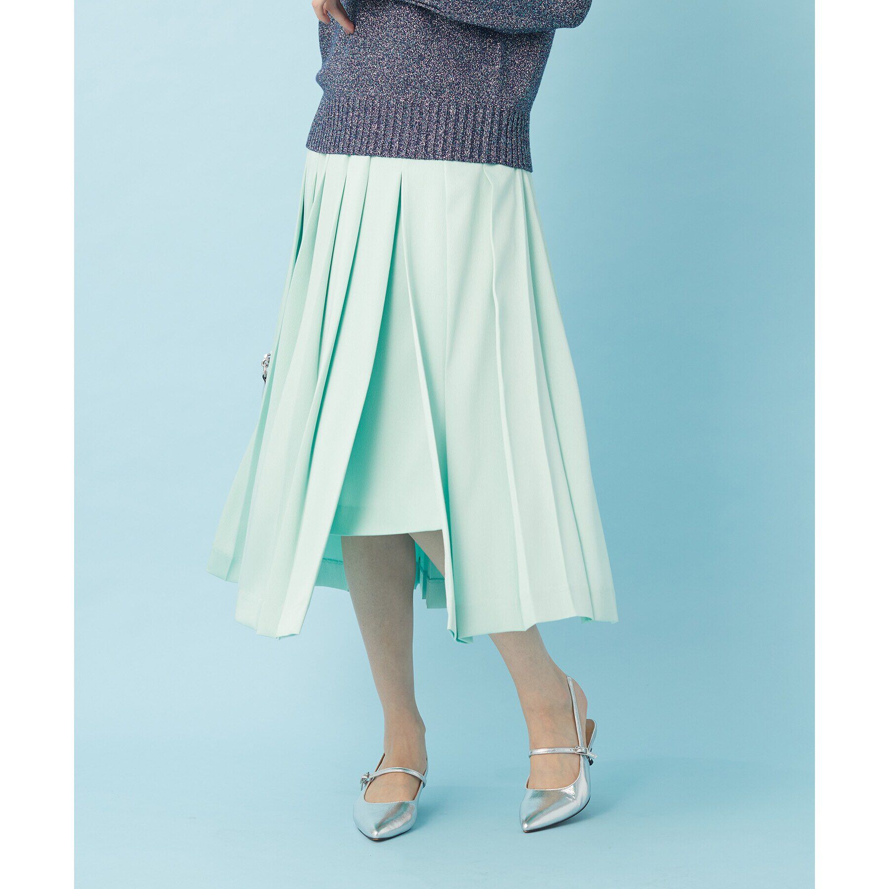 UNTITLED「サテンプリーツスカート」|スカート|