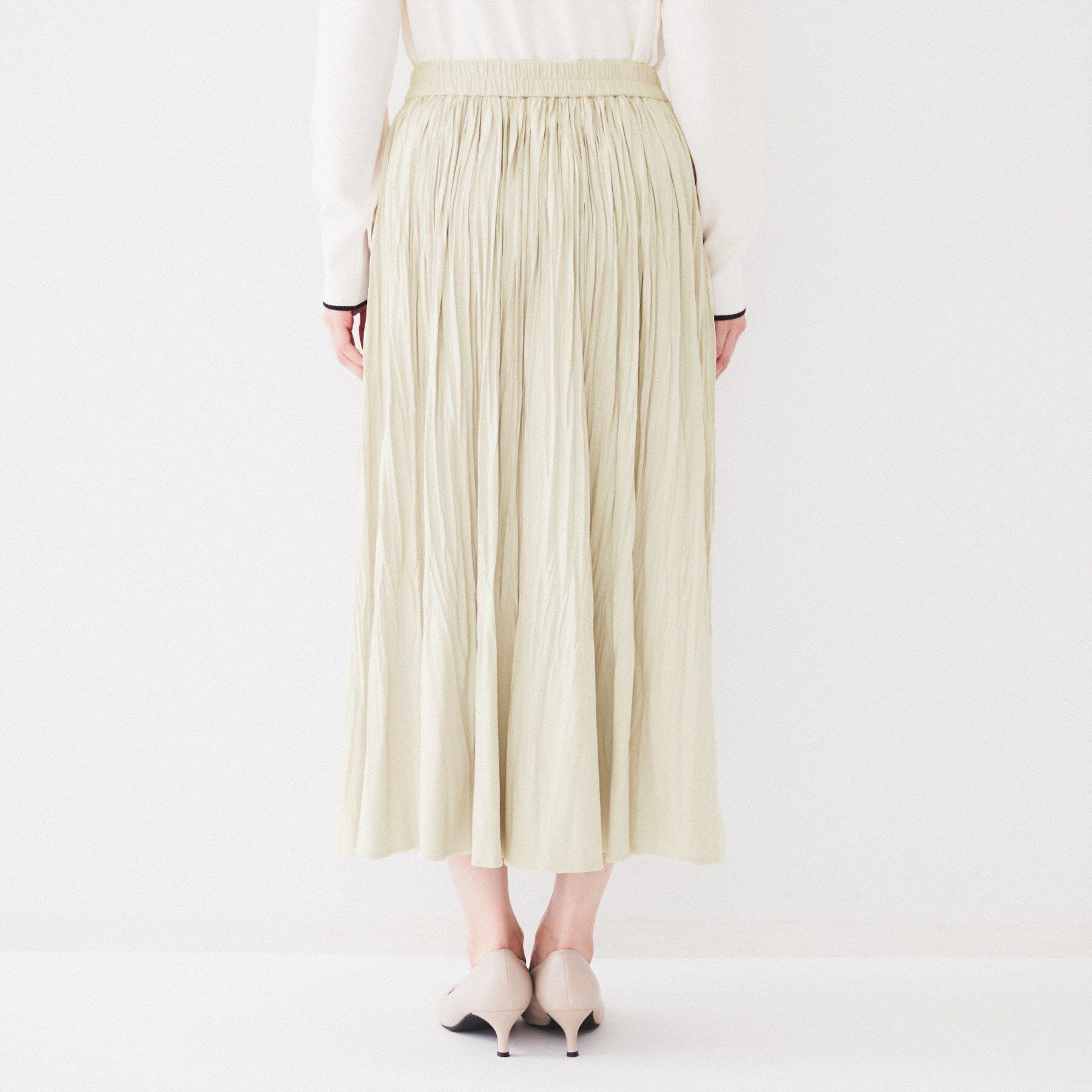 UNTITLED「【洗える/ウエストゴム】スエード調ランダムプリーツスカート」|スカート|