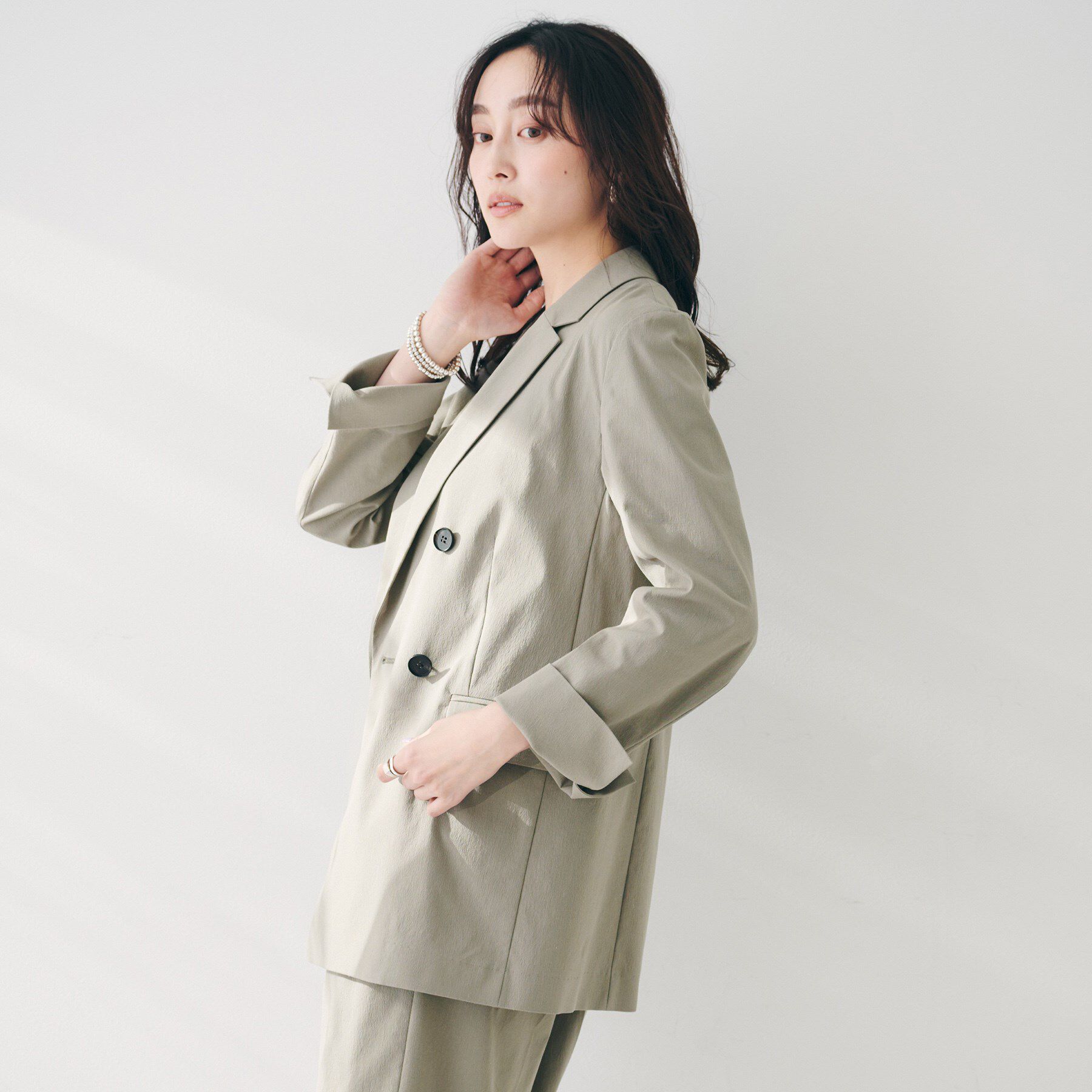 UNTITLED「【セットアップ可能／オンオフ】ラミー混 ダブルブレストジャケット」|テーラードジャケット|