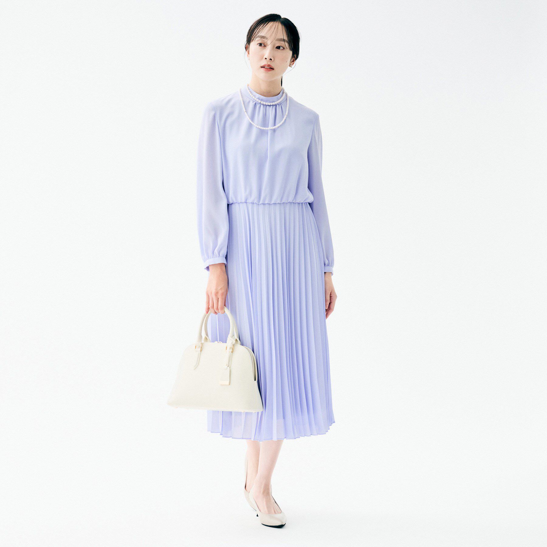 UNTITLED「ボウタイ プリーツワンピース」|ワンピース|