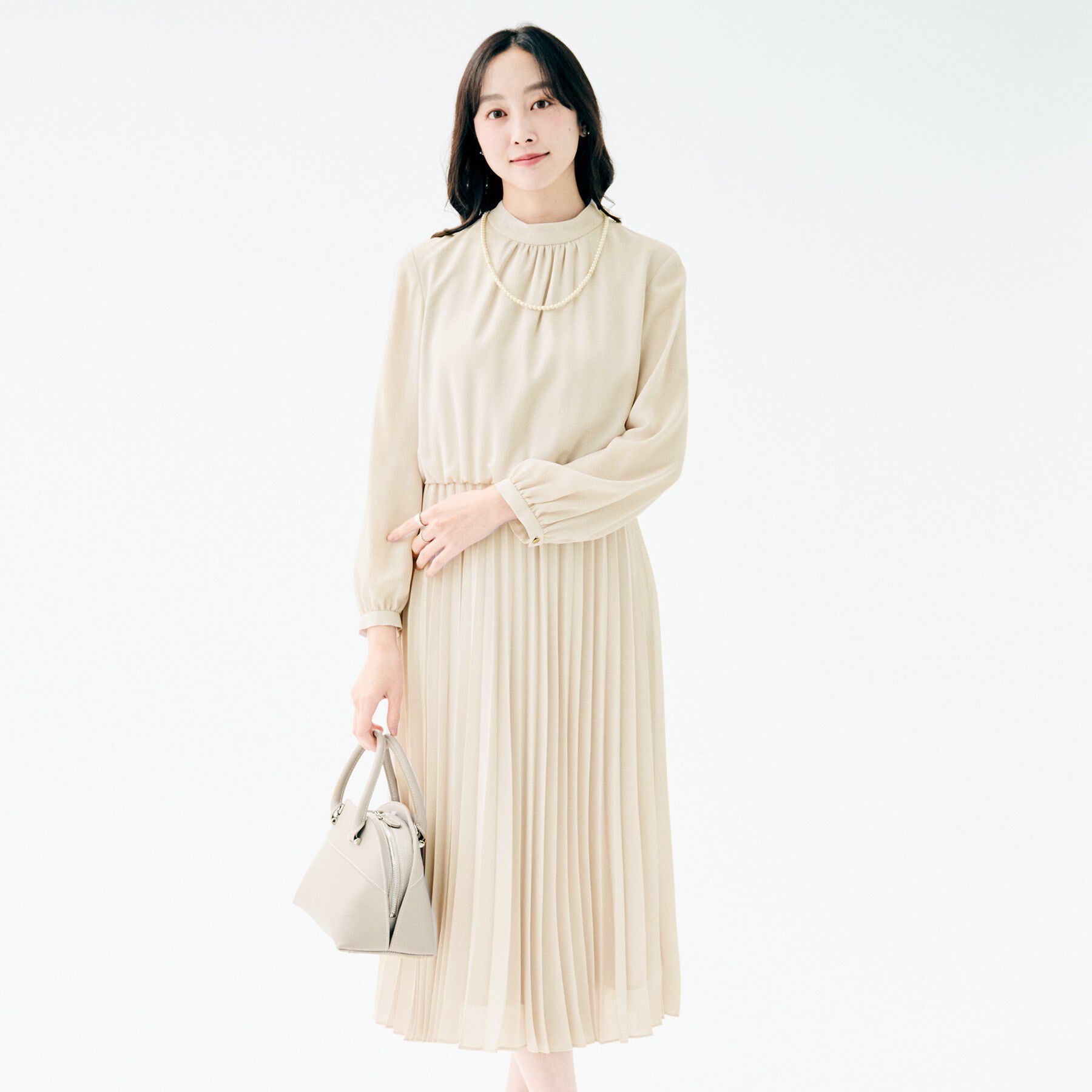 UNTITLED「ボウタイ プリーツワンピース」|ワンピース|