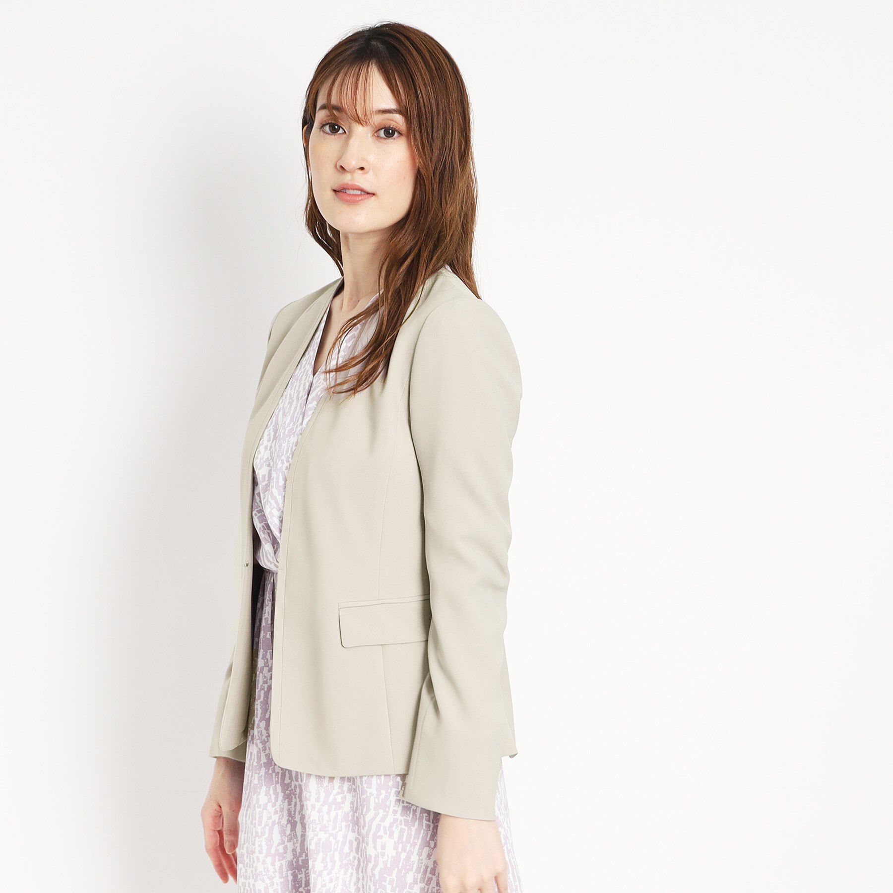 COUP DE CHANCE「【洗える／日本製】カラーレスジャケット」|ノーカラージャケット|