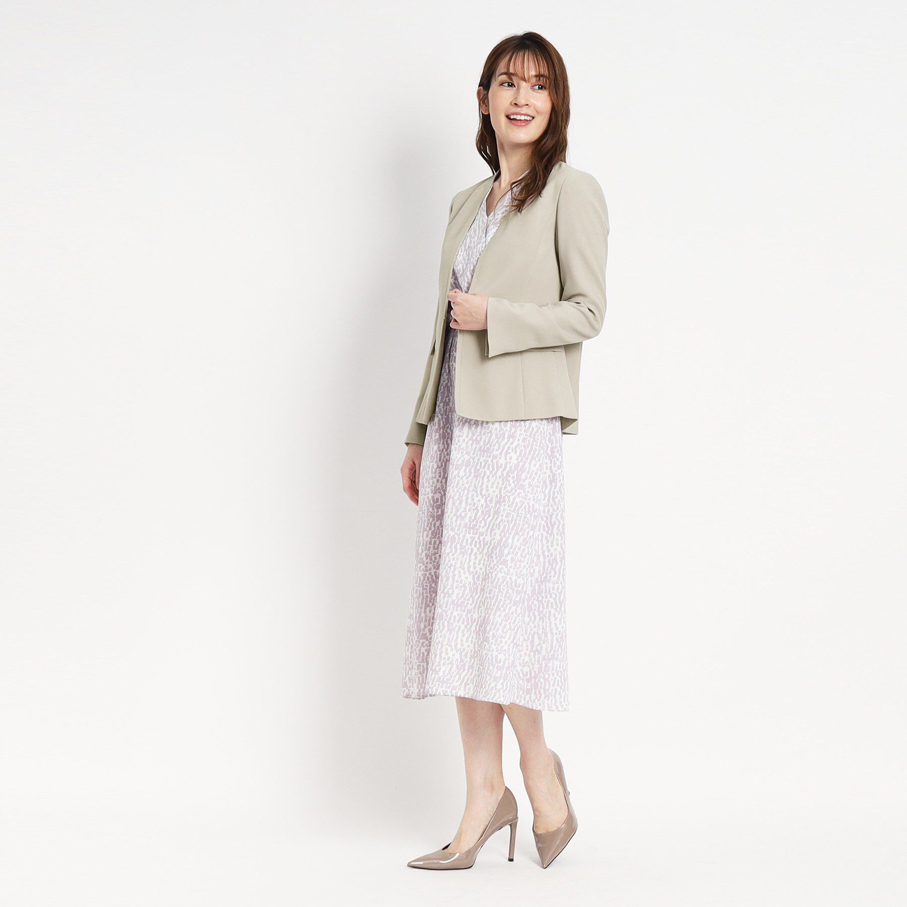 COUP DE CHANCE「【洗える／日本製】カラーレスジャケット」|ノーカラージャケット|