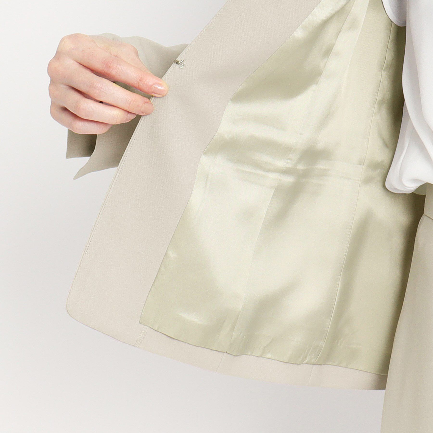 COUP DE CHANCE「【洗える／日本製】カラーレスジャケット」|ノーカラージャケット|