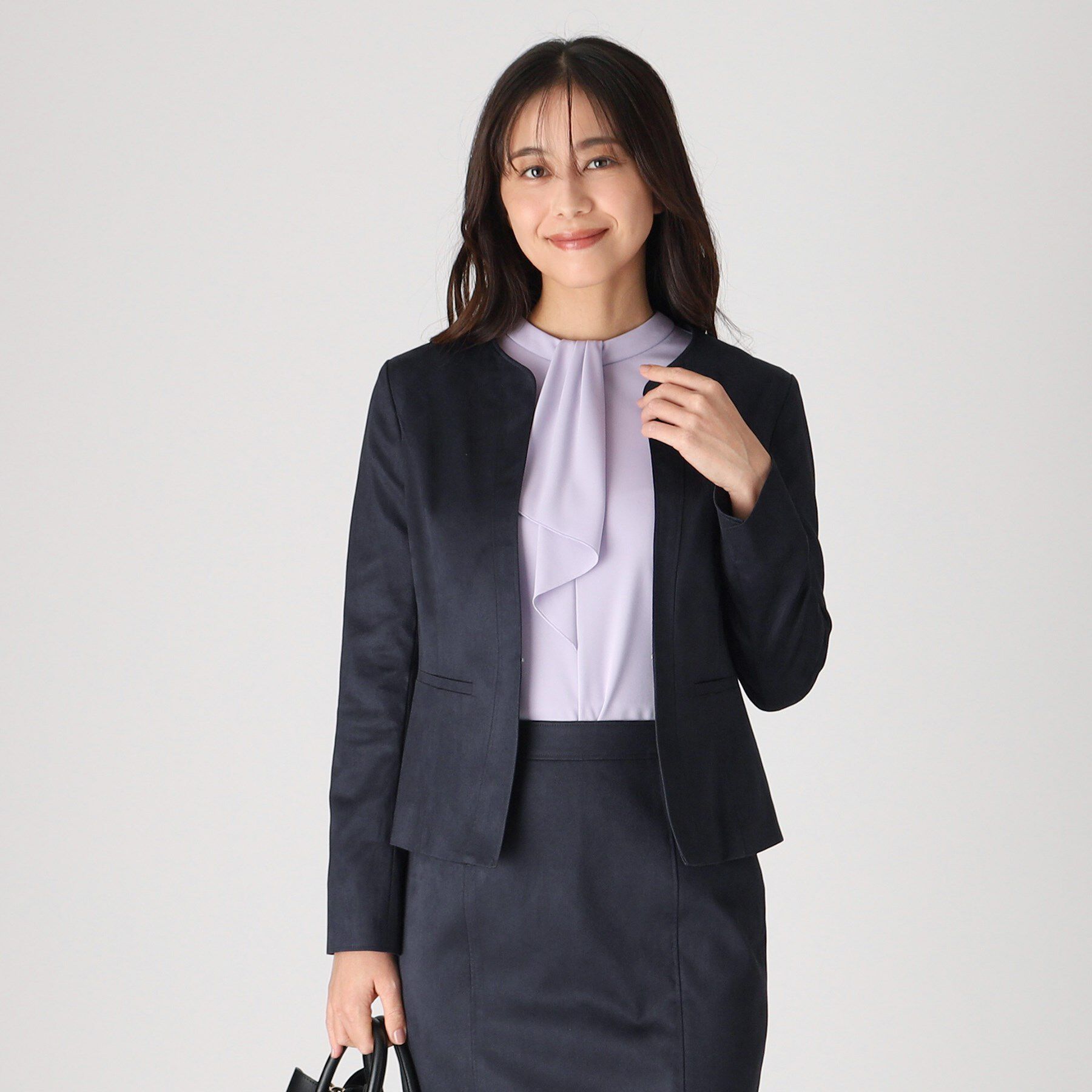 COUP DE CHANCE「【洗える／日本製】ノーカラージャケット」|ノーカラージャケット|ネイビー(094)