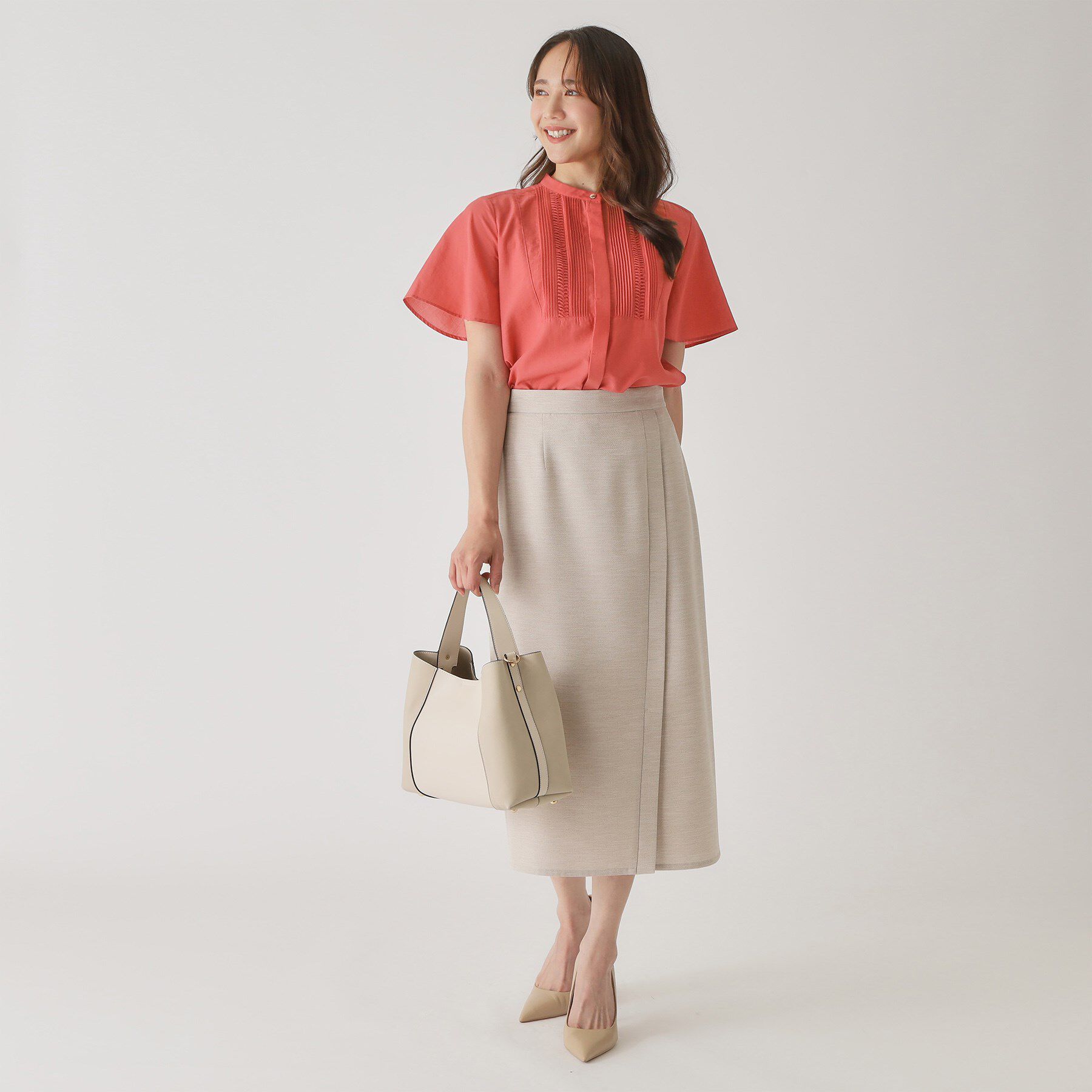 COUP DE CHANCE「【手洗い可】タックデザインブラウス」|シャツ・ブラウス|