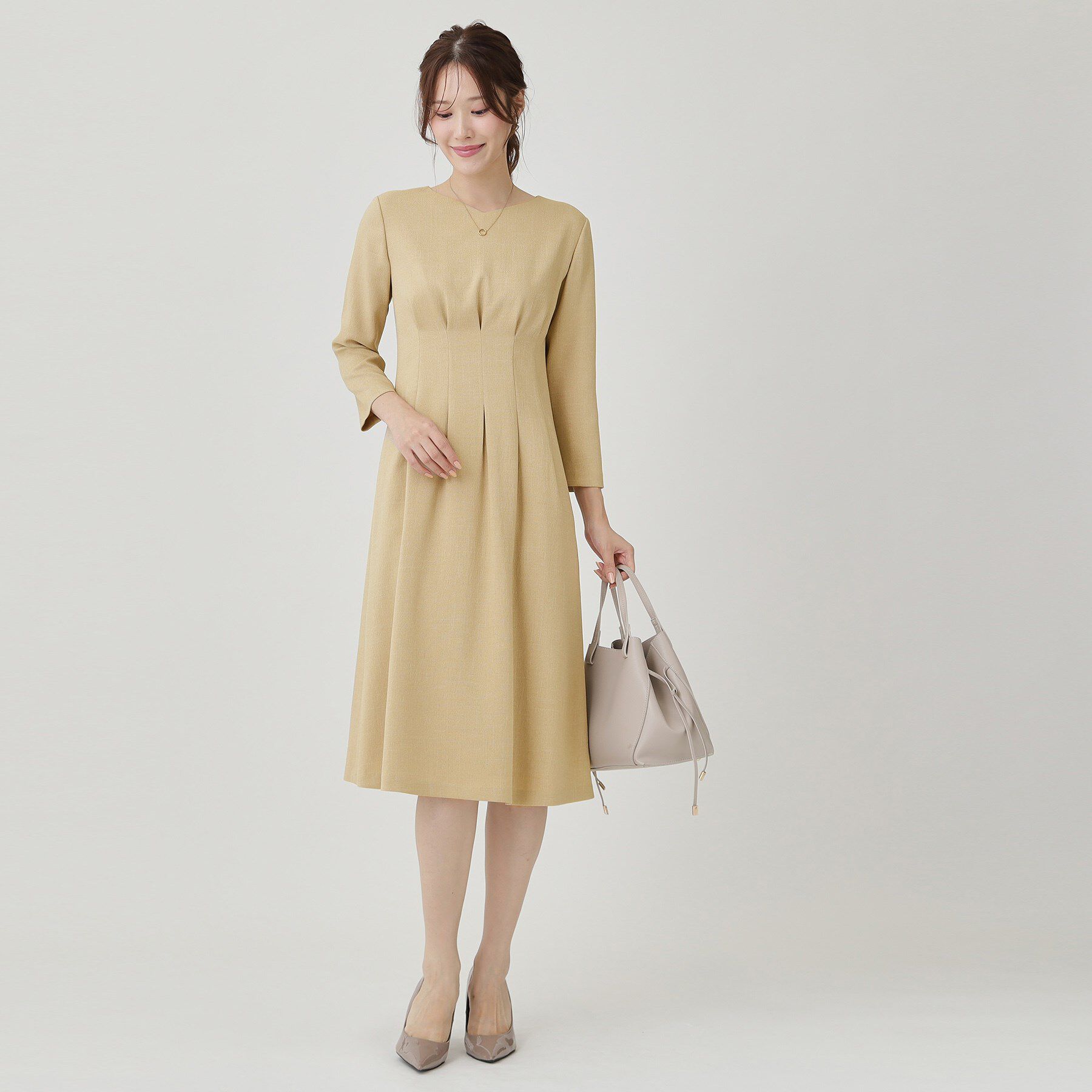 COUP DE CHANCE「【手洗い可／日本製】タックデザインワンピース」|ワンピース|
