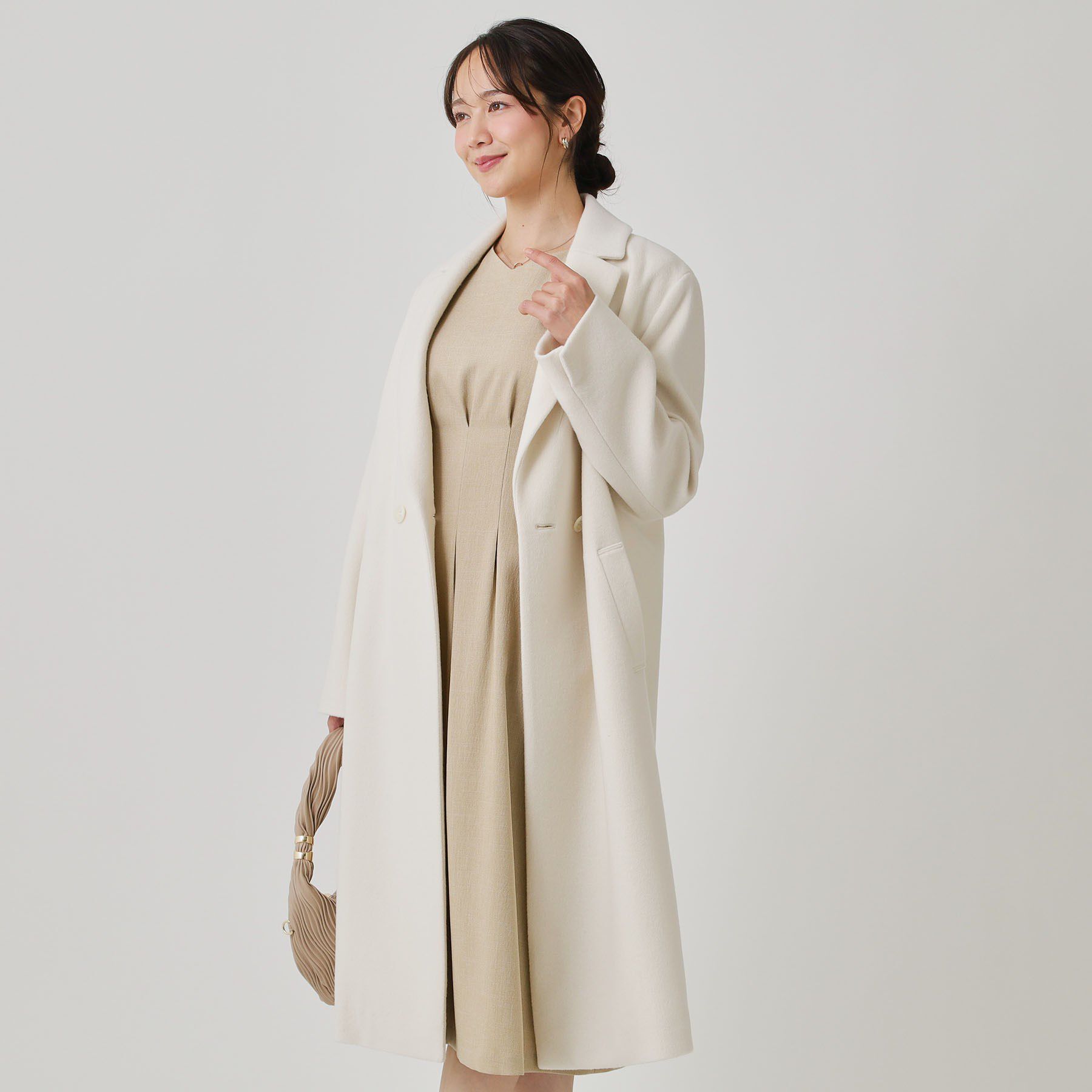 COUP DE CHANCE「【手洗い可／日本製】タックデザインワンピース」|ワンピース|