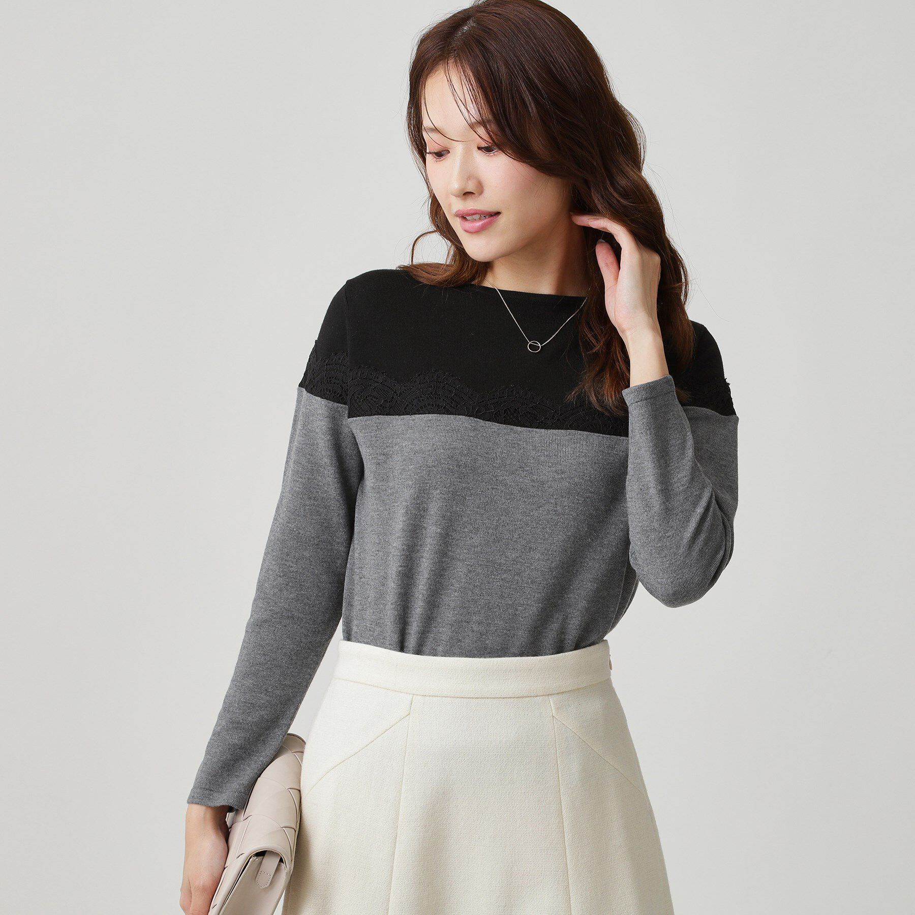 COUP DE CHANCE「【手洗い可】カラーブロックニットトップス」|ニット・セーター|