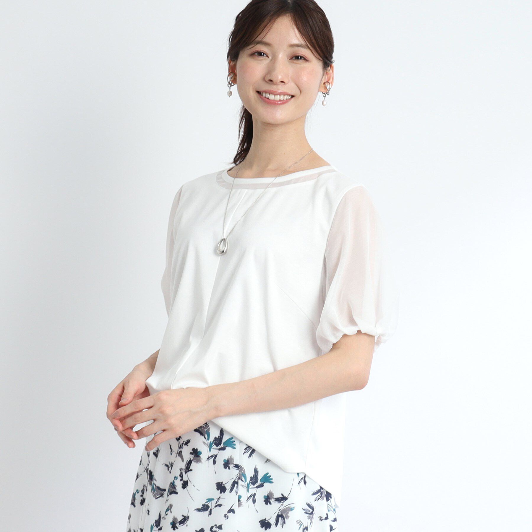 Reflect「【SALE／接触冷感／マシンウォッシュ可】シアースリーブカットソー」|Tシャツ・カットソー|