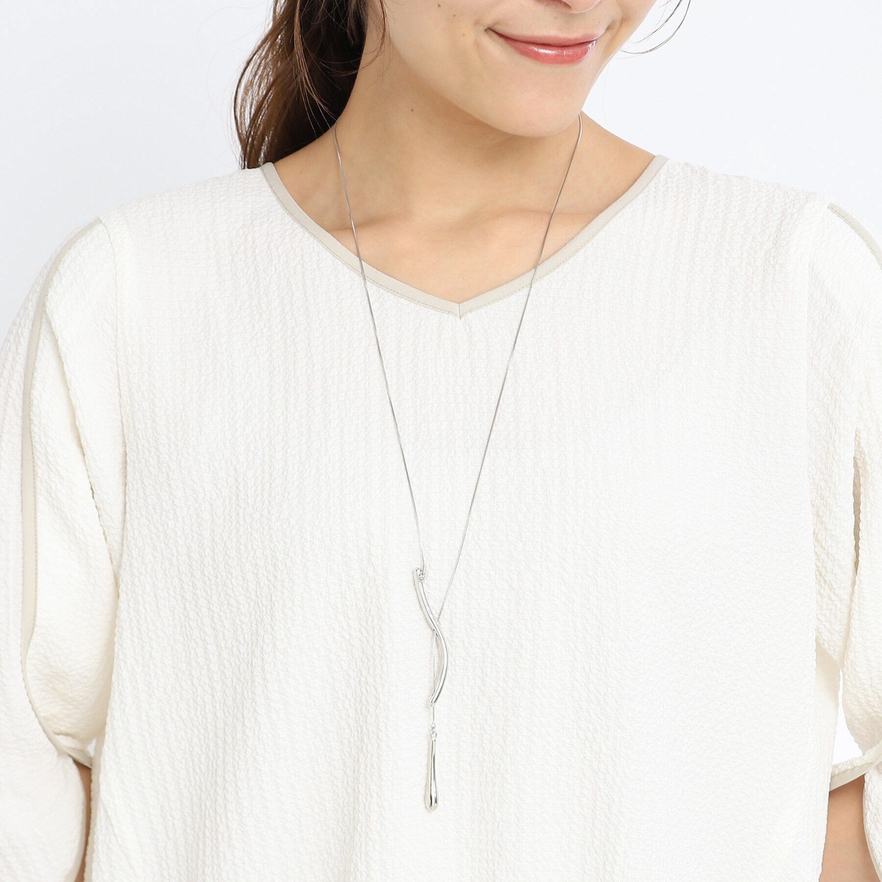 Reflect「【スライド式長さ調節可能】Y字パーツネックレス」|ネックレス|