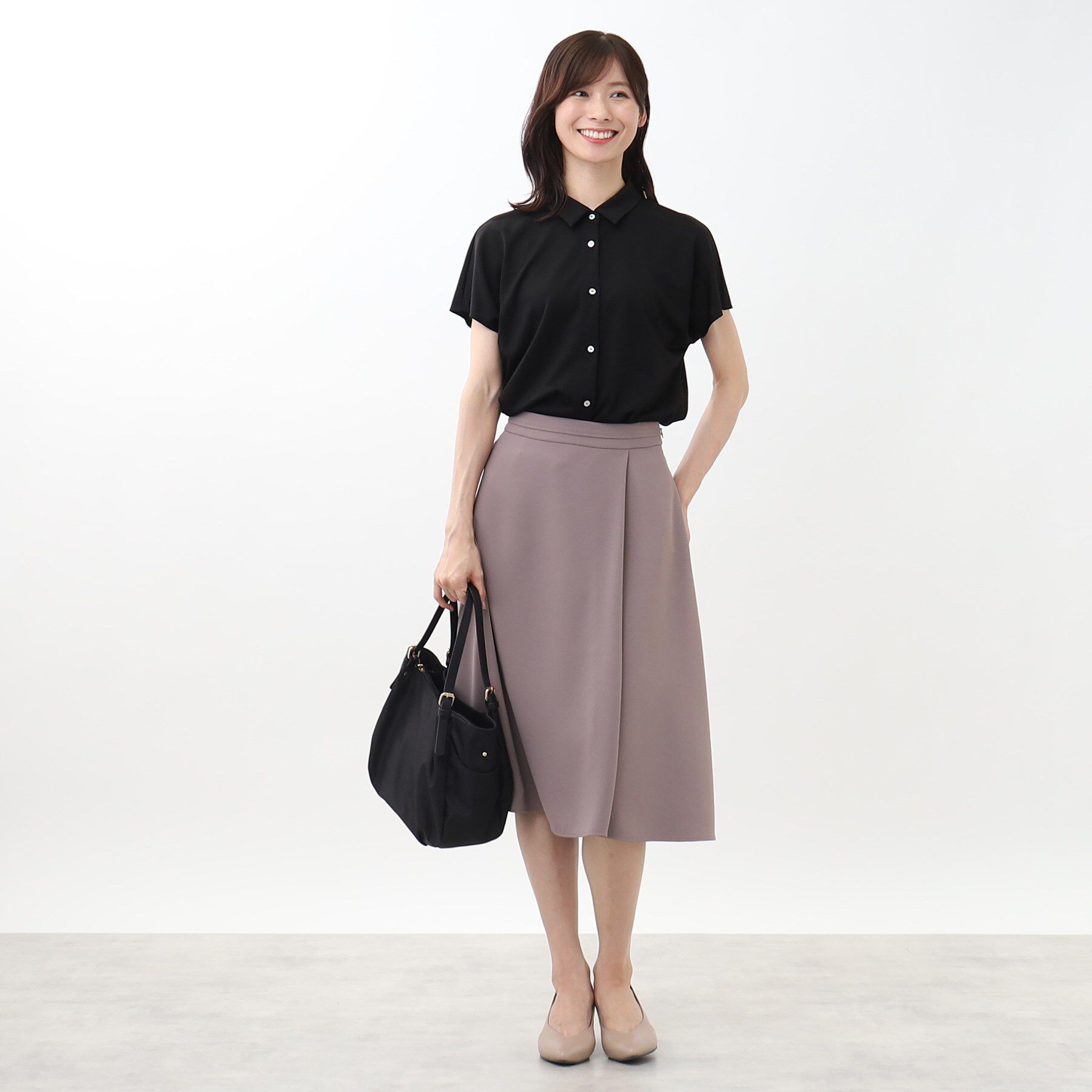 Reflect「【マシンウォッシュ／二の腕カバー】フレンチスリーブブラウス」|シャツ・ブラウス|