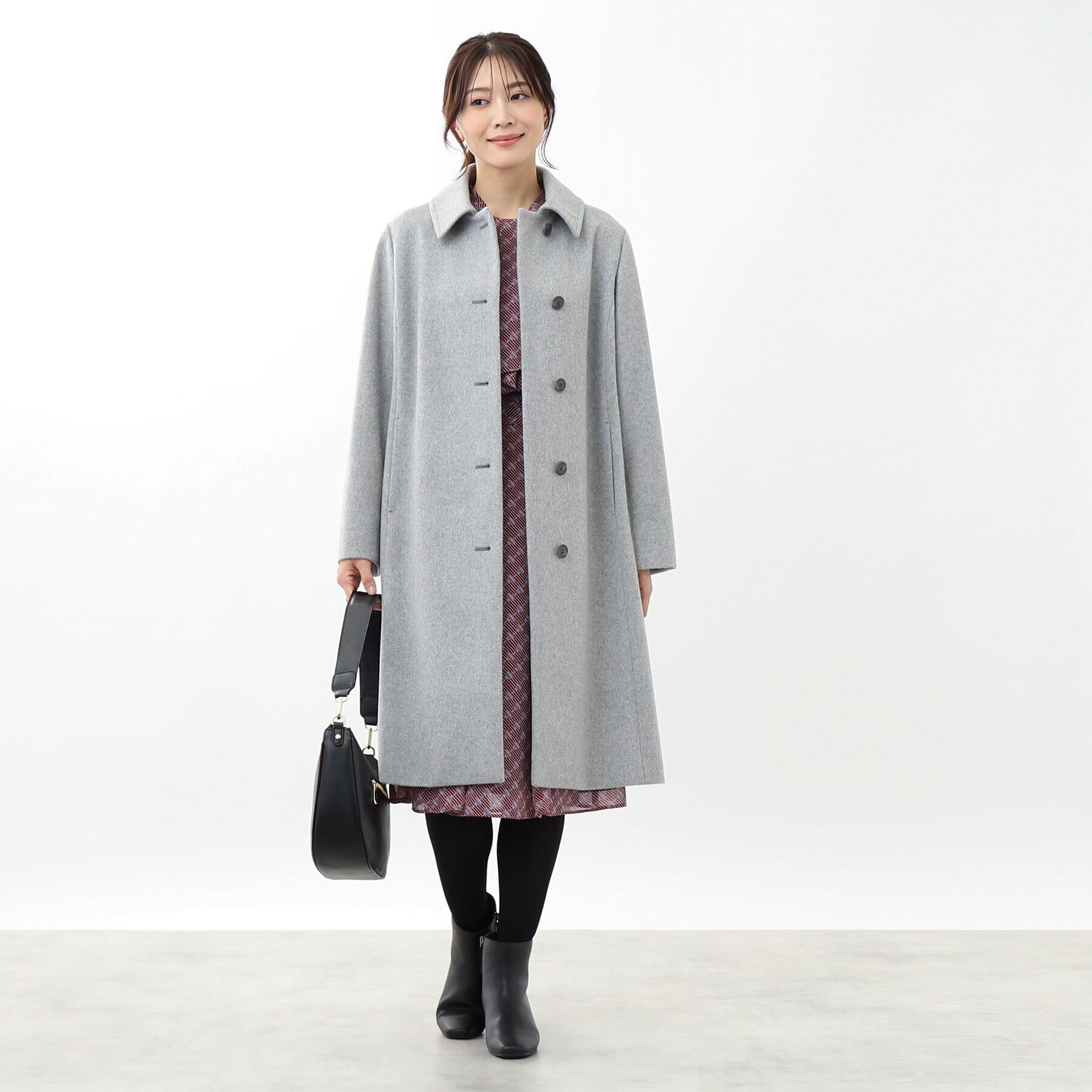 Reflect「【定番人気】ステンカラーロングウール混コート」|ステンカラーコート|