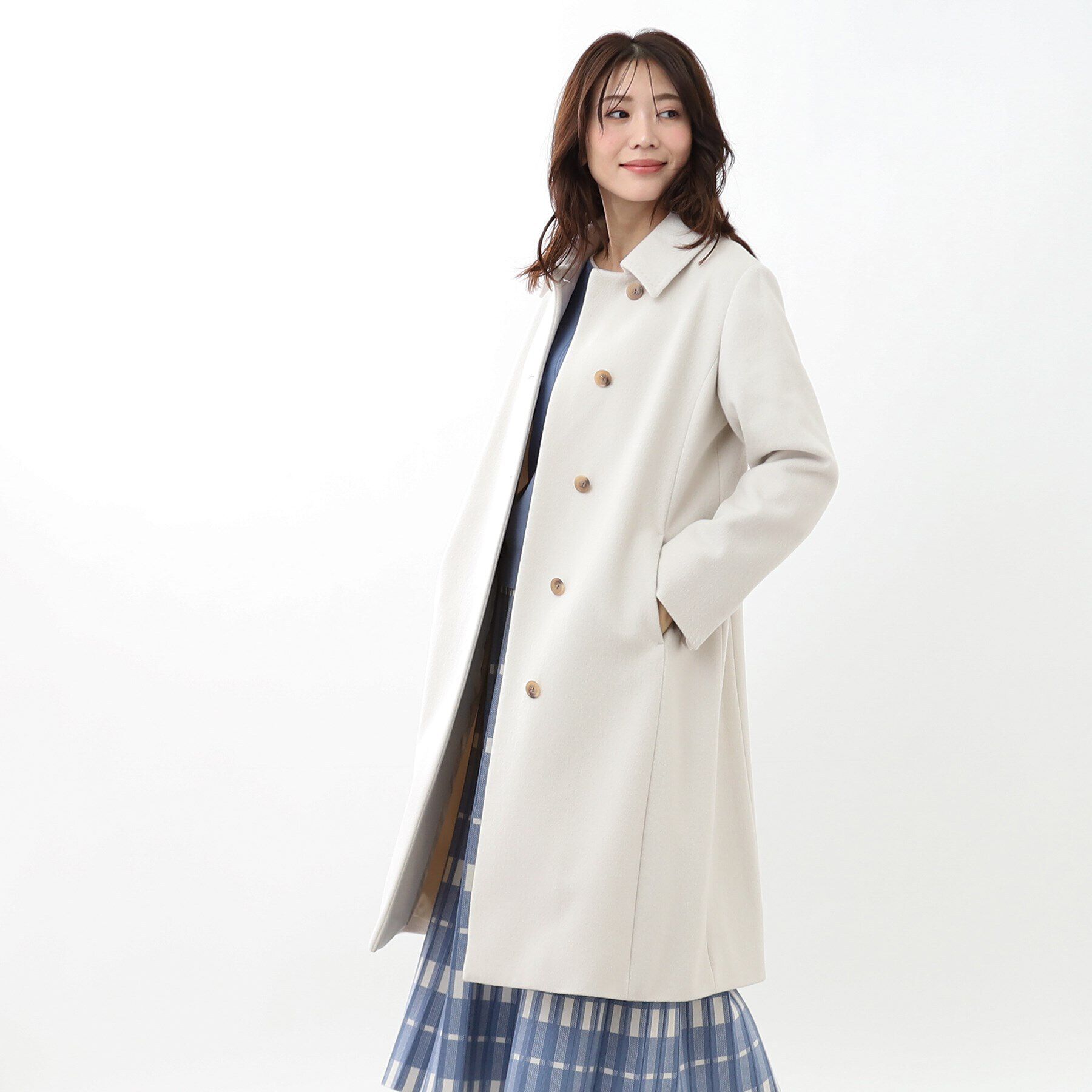 Reflect「【定番人気】ステンカラーロングウール混コート」|ステンカラーコート|