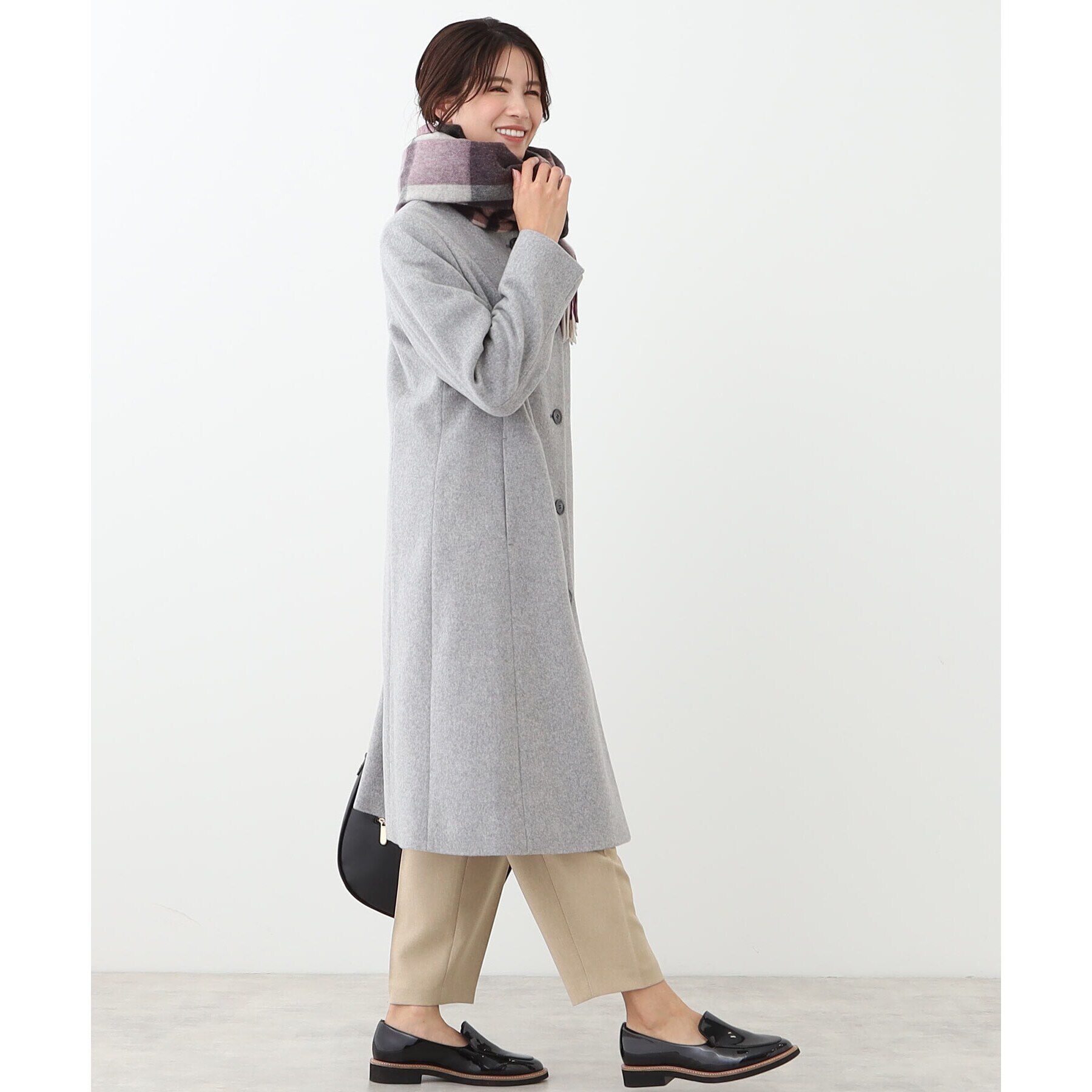 Reflect「【定番人気】ステンカラーロングウール混コート」|ステンカラーコート|