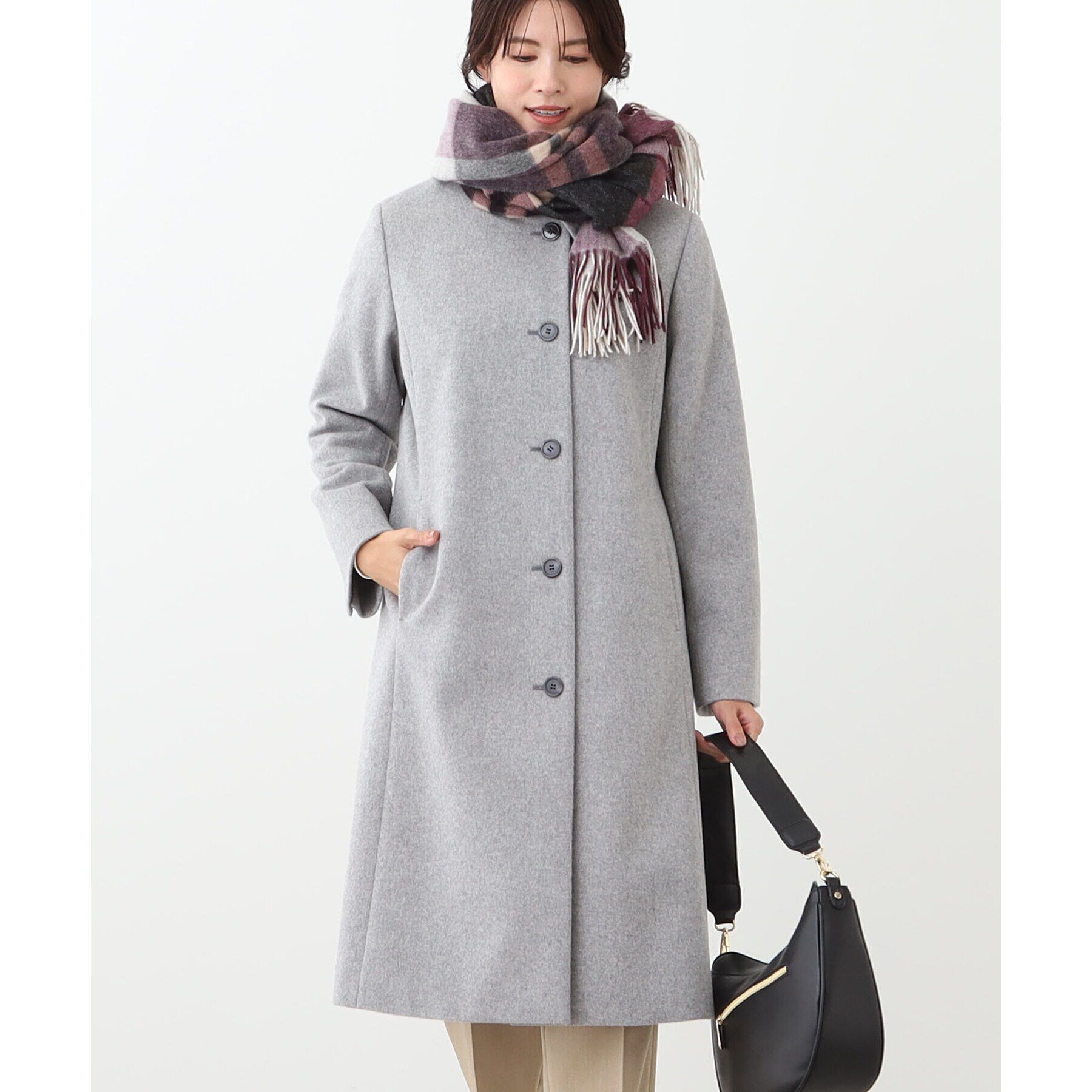 Reflect「【定番人気】ステンカラーロングウール混コート」|ステンカラーコート|