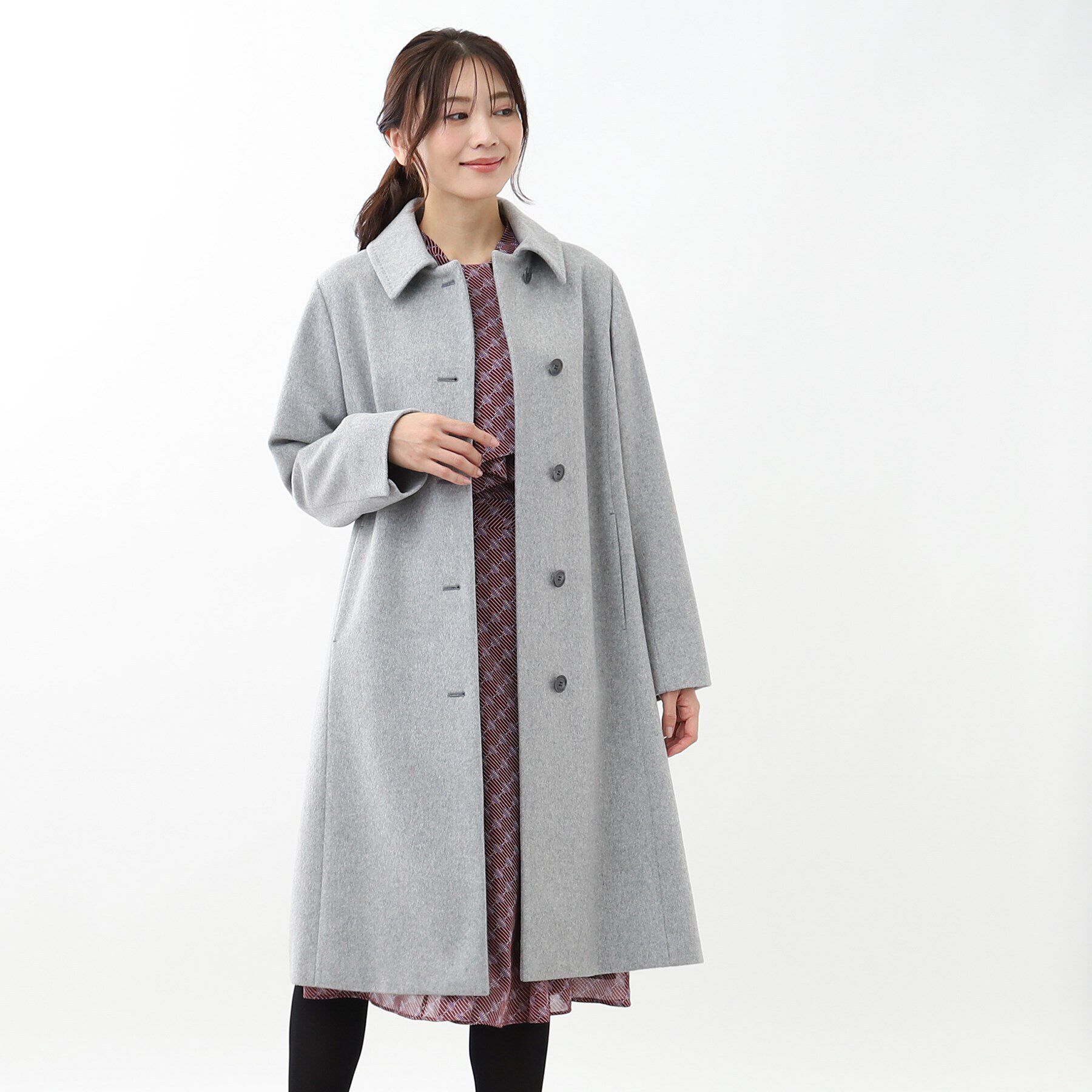 Reflect「【定番人気】ステンカラーロングウール混コート」|ステンカラーコート|