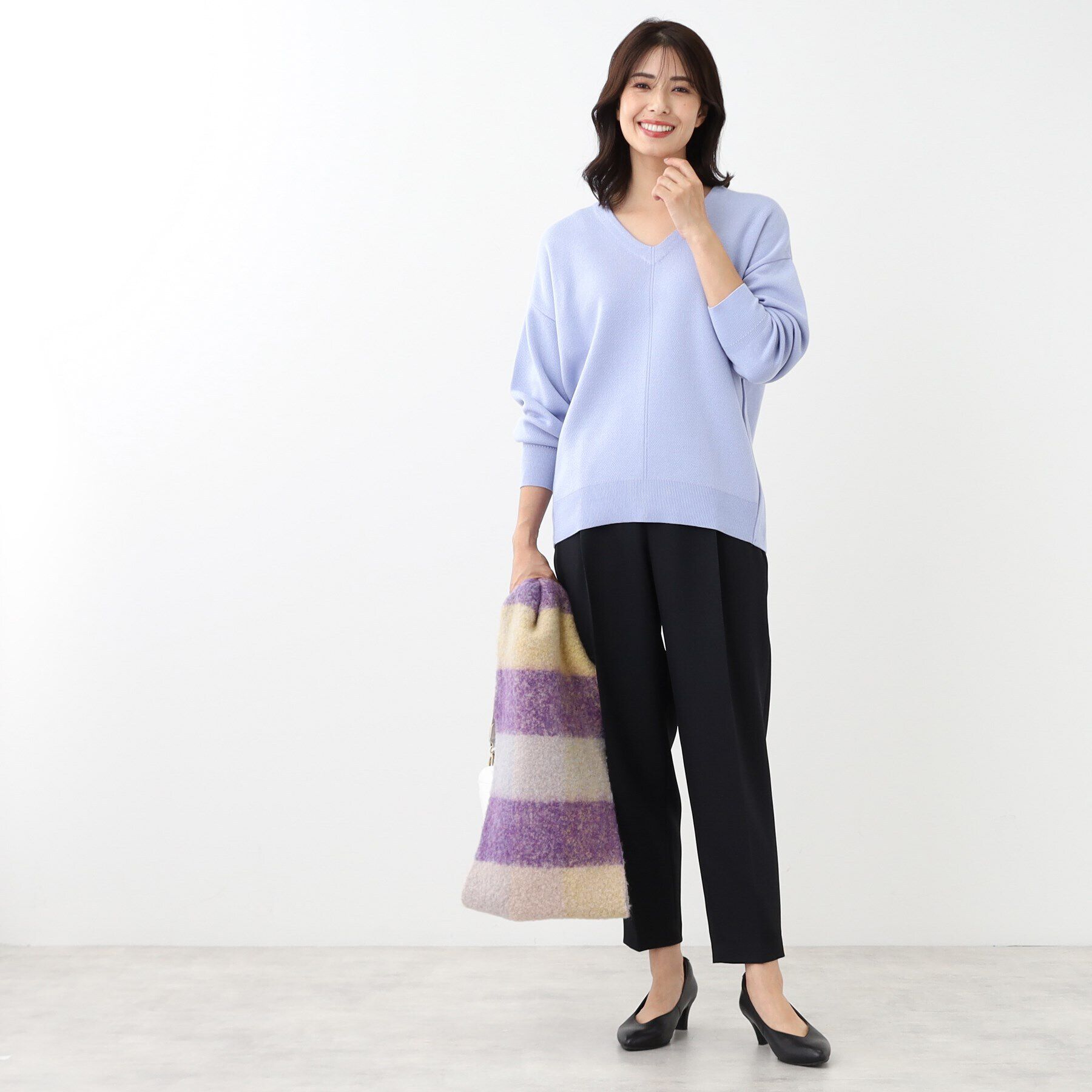 Reflect「【SALE／洗える】V開きオフボディニット」|ニット・セーター|