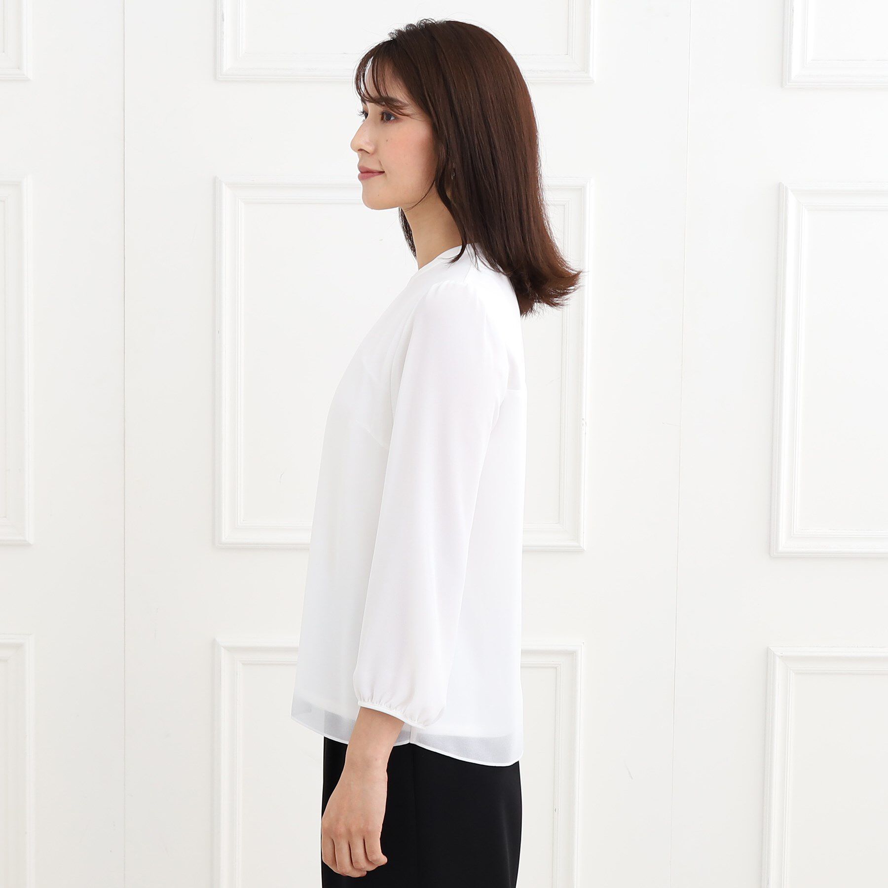 Reflect「【マシンウォッシュ可】フロントレースブラウス」|シャツ・ブラウス|