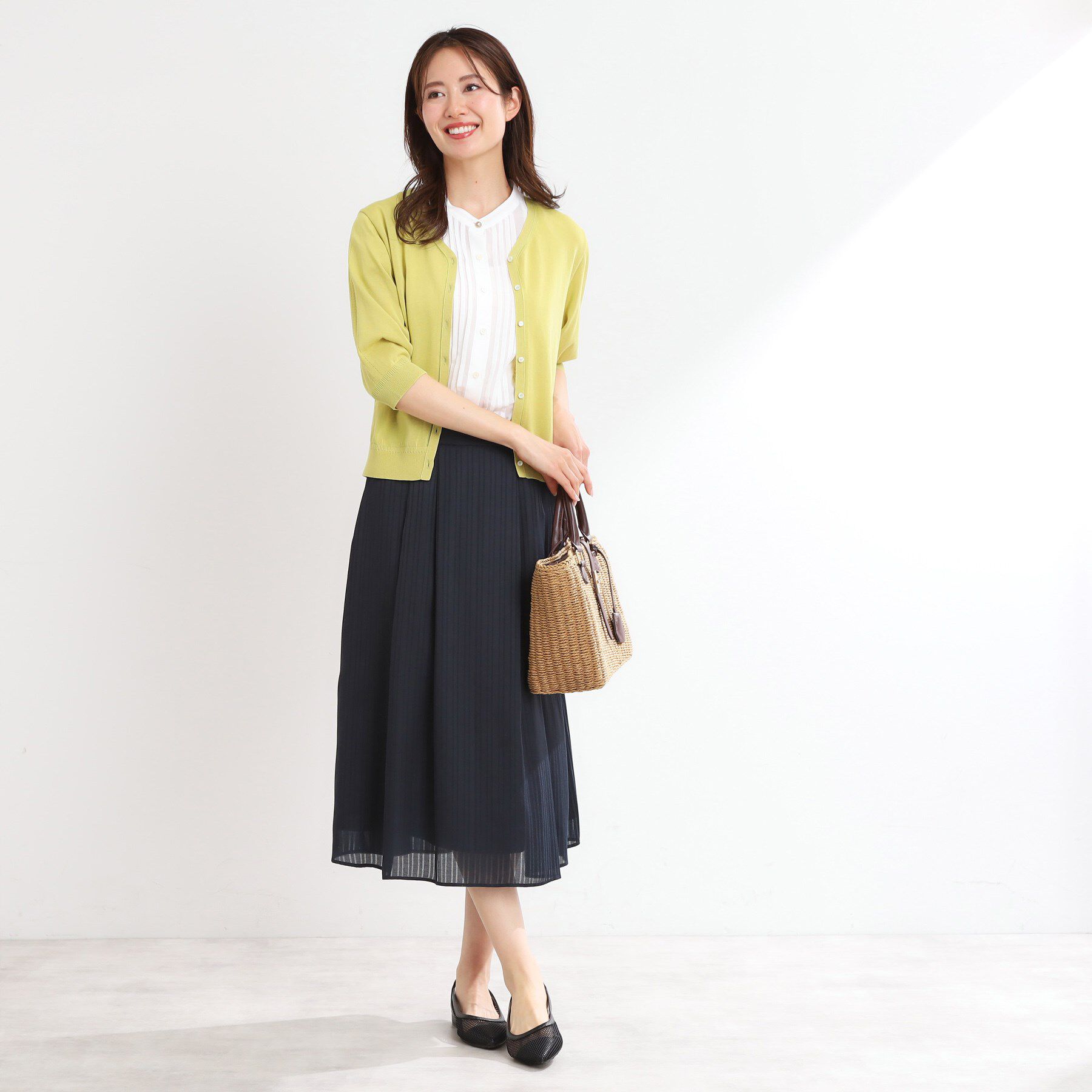 Reflect「【WEB先行カラーあり／手洗い可】六分袖カーディガン」|カーディガン|