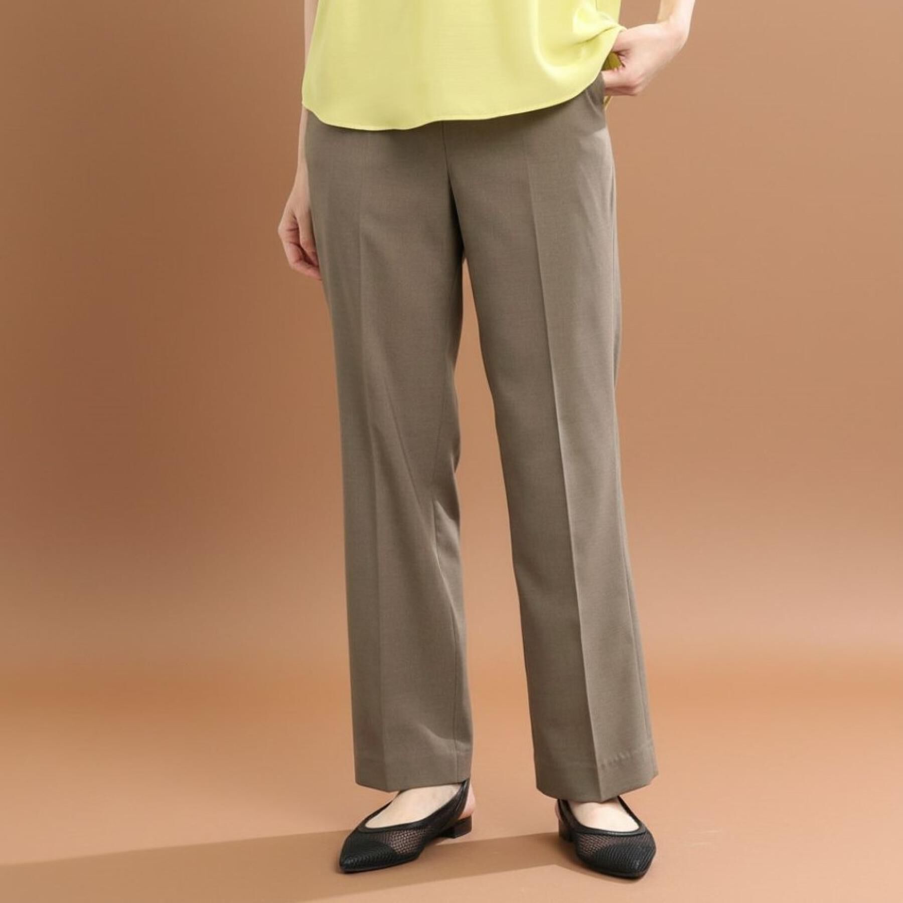 Reflect「【マシンウォッシュ可】リネンライクフレアパンツ」|その他|カーキ(027)