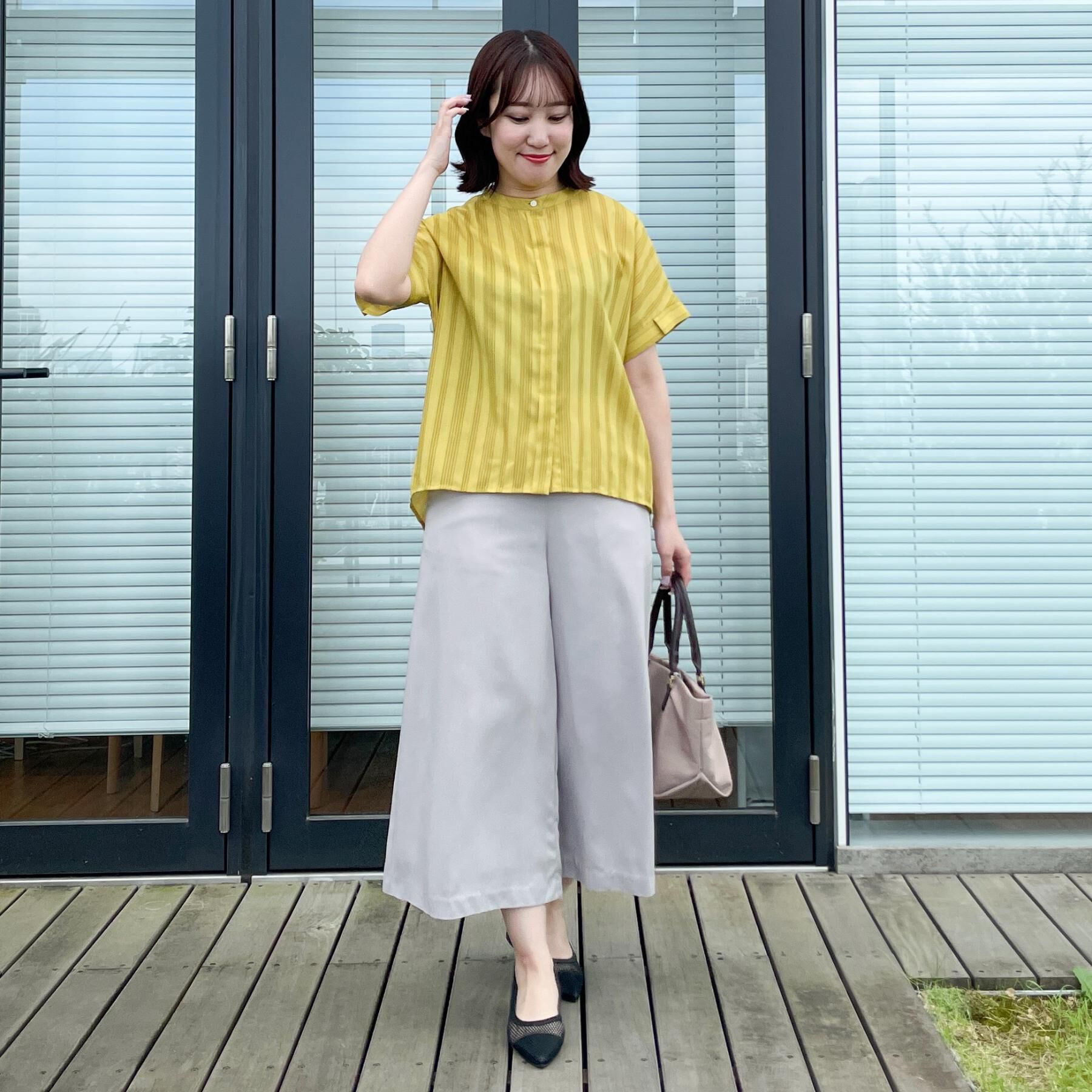 Reflect「【洗える】ドビーストライプブラウス」|シャツ・ブラウス|