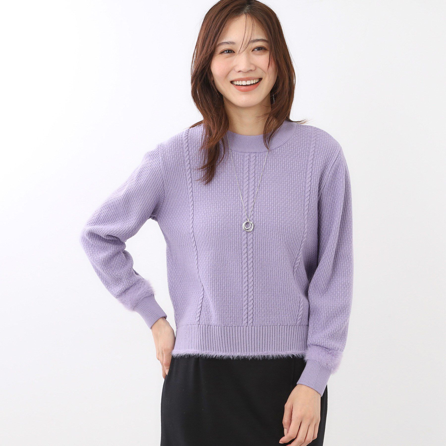 Reflect「【ほんのりラメ感◎】ケーブル柄ニット」|ニット・セーター|