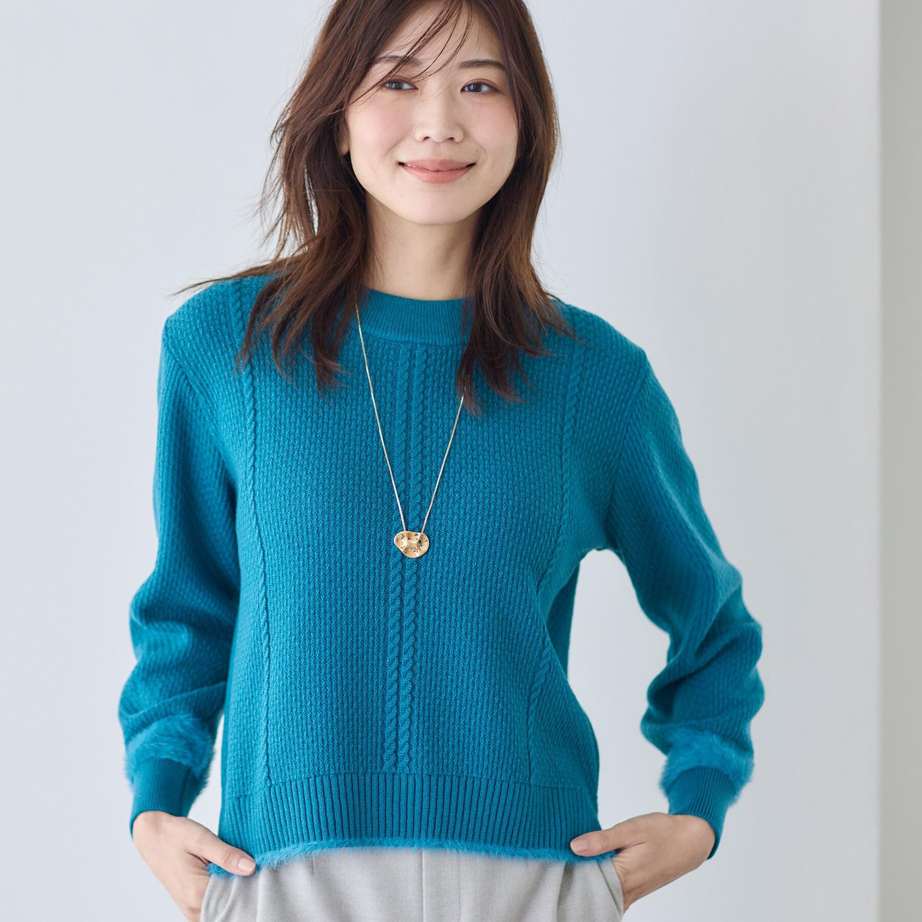 Reflect「【ほんのりラメ感◎】ケーブル柄ニット」|ニット・セーター|