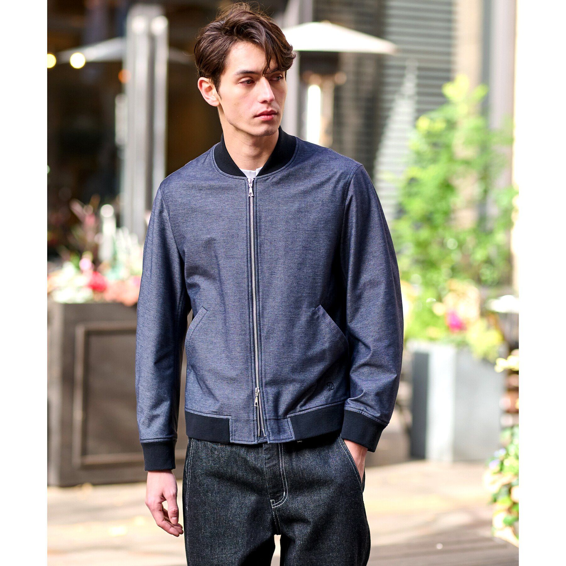 DRESSTERIOR「ALBINI デニムジャージMA－1」|ブルゾン・スタジャン|