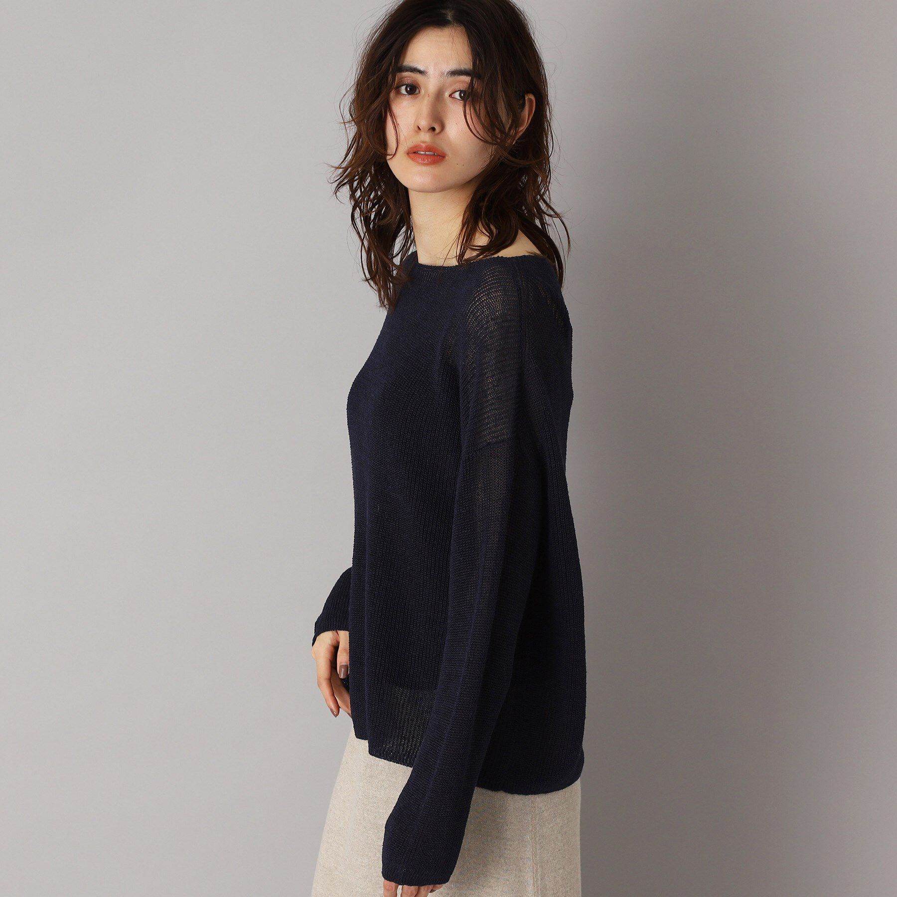 DRESSTERIOR「【洗える/薄手/清涼感】リネンブレンドプルオーバー」|ニット・セーター|