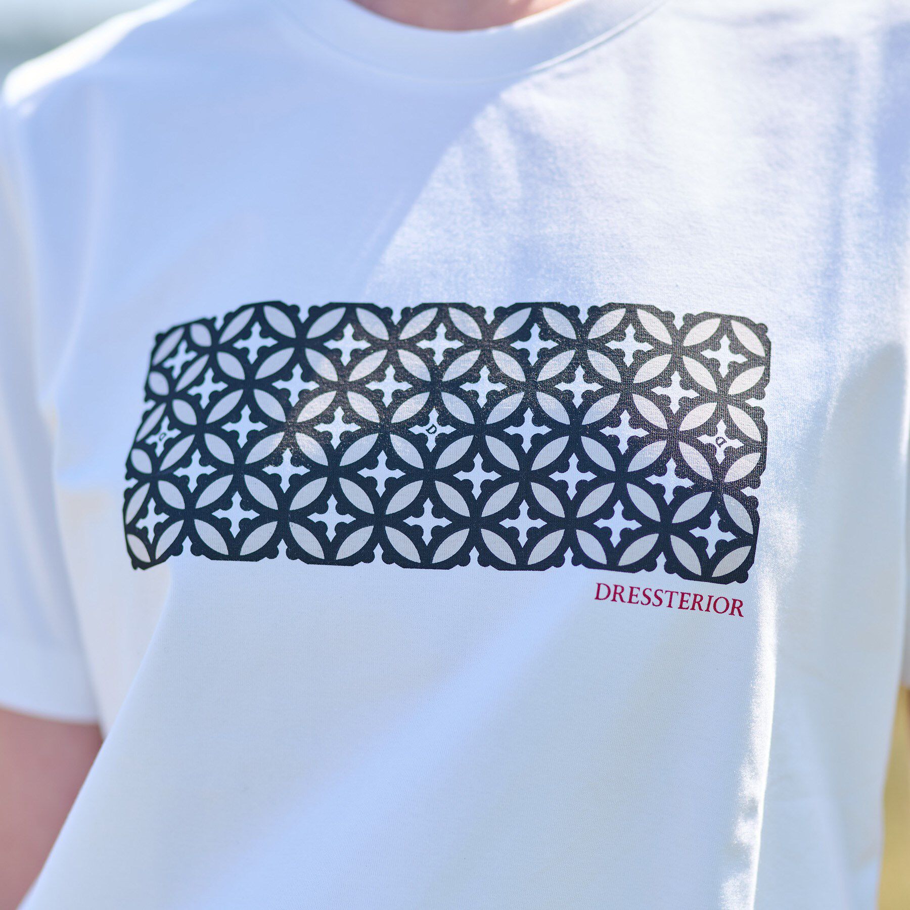 DRESSTERIOR「【接触冷感/UVカット】バックブリーズテックオーバーラップサークルプリントTシャツ」|Tシャツ・カットソー|