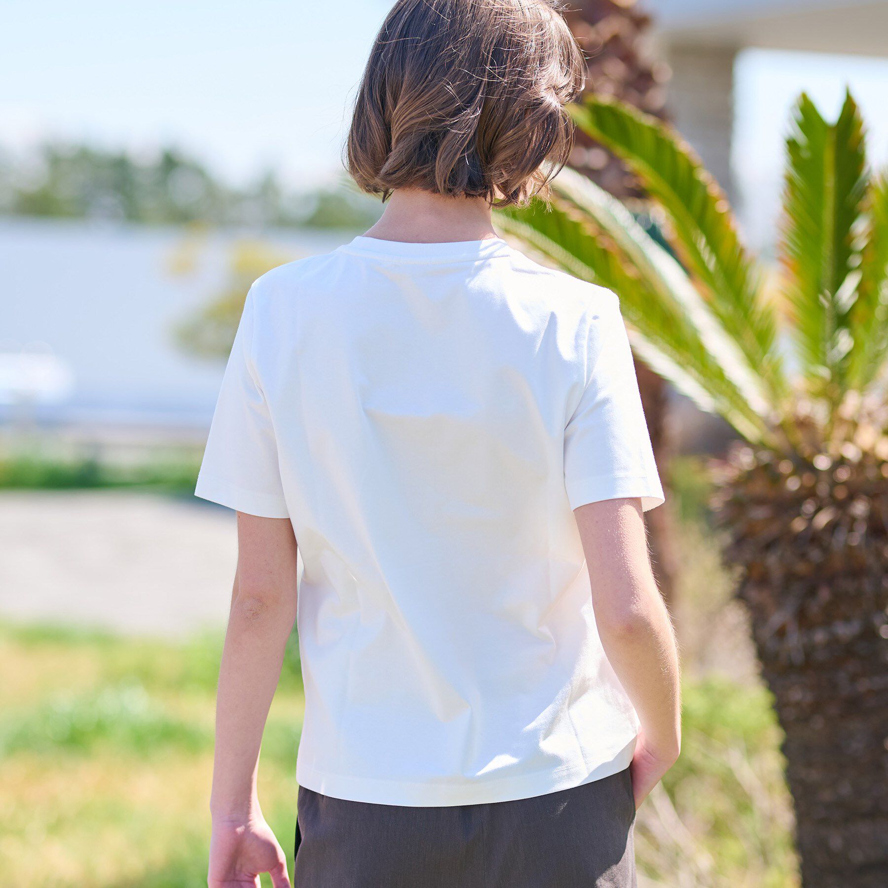 DRESSTERIOR「【接触冷感/UVカット】バックブリーズテックオーバーラップサークルプリントTシャツ」|Tシャツ・カットソー|