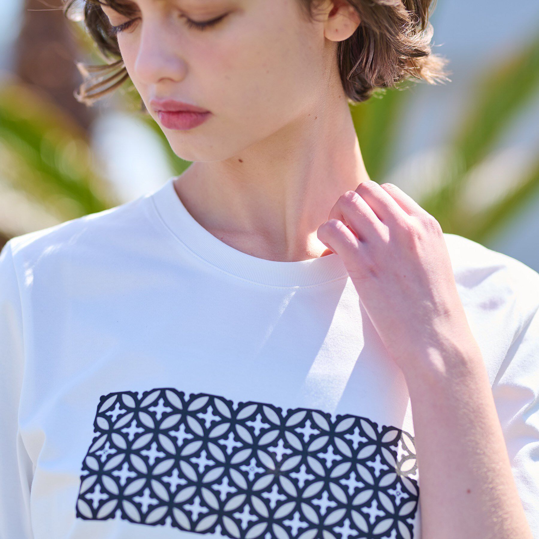 DRESSTERIOR「【接触冷感/UVカット】バックブリーズテックオーバーラップサークルプリントTシャツ」|Tシャツ・カットソー|