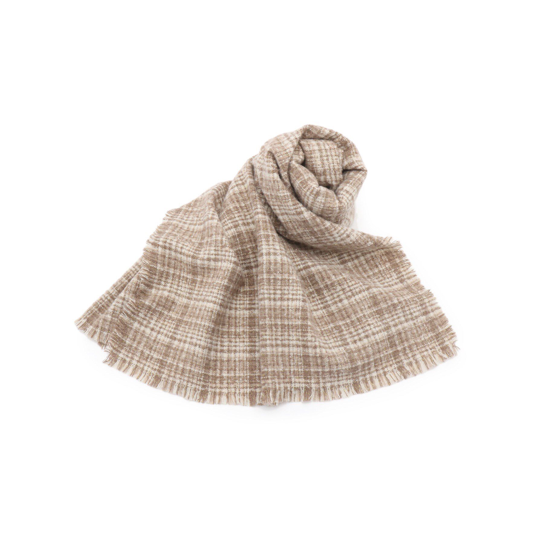 grove「ラメツイードチェックストール」|ストール|