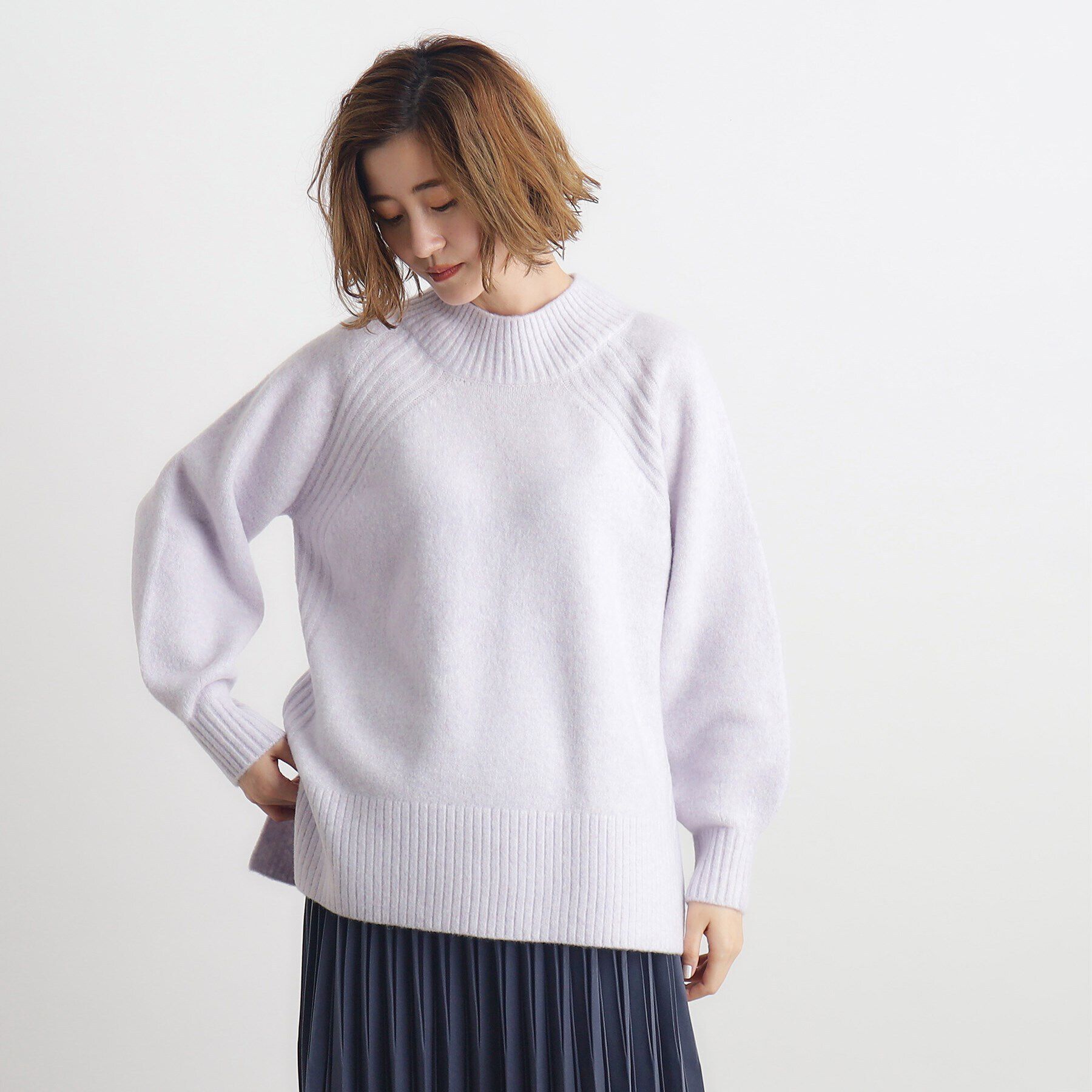 grove「【洗える】ミルドライクウール混天竺プルオーバー」|ニット・セーター|