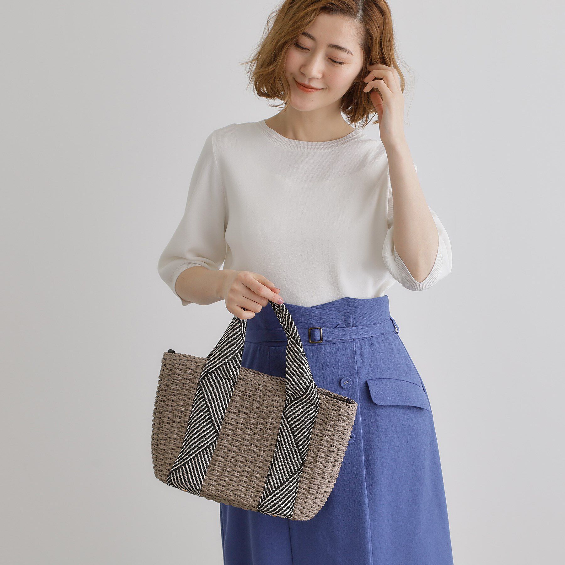 grove「ペーパー巾着コードラメ2WAYトート」|トートバッグ|