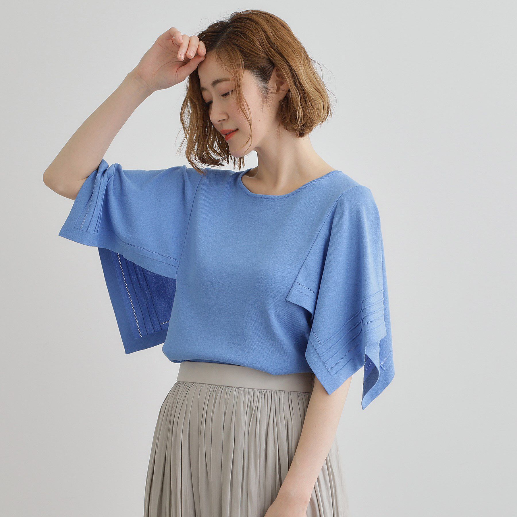 grove「ハンカチスリーブニットプルオーバー」|ニット・セーター|