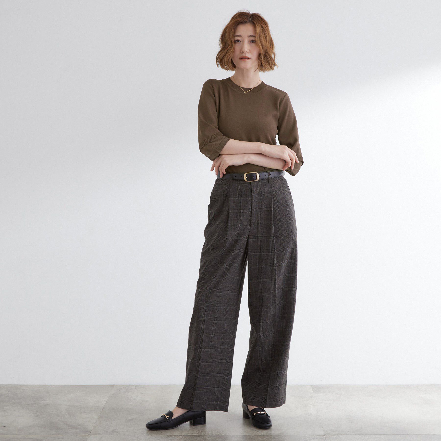 grove「【ひんやり多機能】やわらかドライタッチ 袖口シアードッキングプルオーバー」|ニット・セーター|