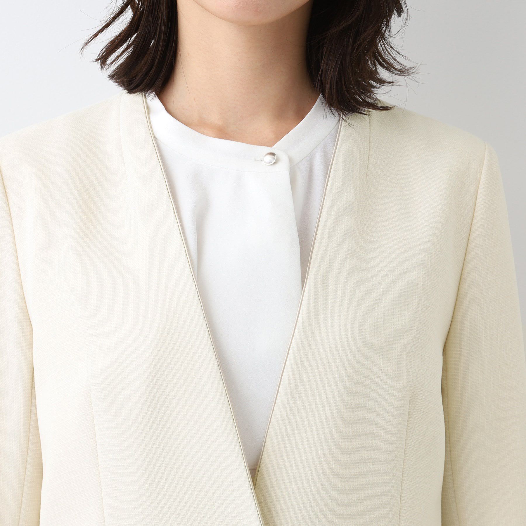 INDIVI「【洗える／スーツ】ノーカラージャケット」|スーツ|